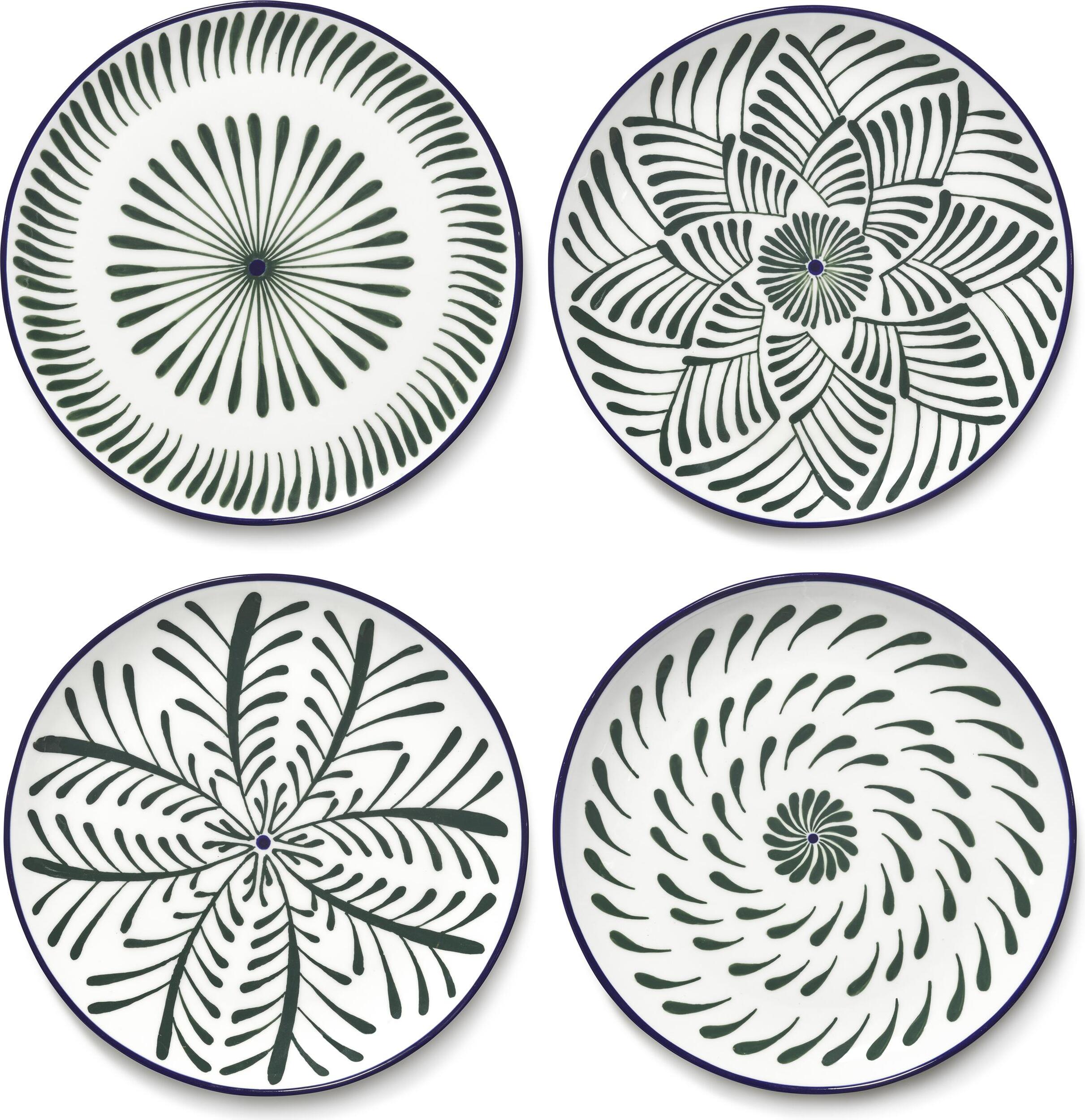 Talerze śniadaniowe Bazaar 21 cm zielone 4 szt.