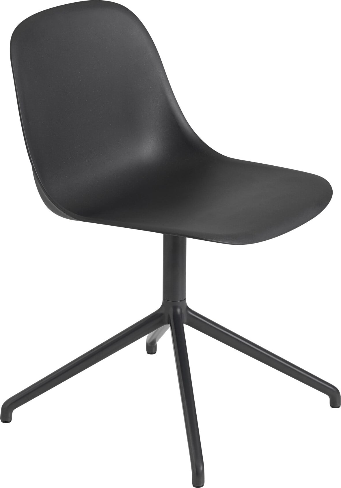 Krzesło obrotowe Fiber Swivel czarne na aluminiowych nogach