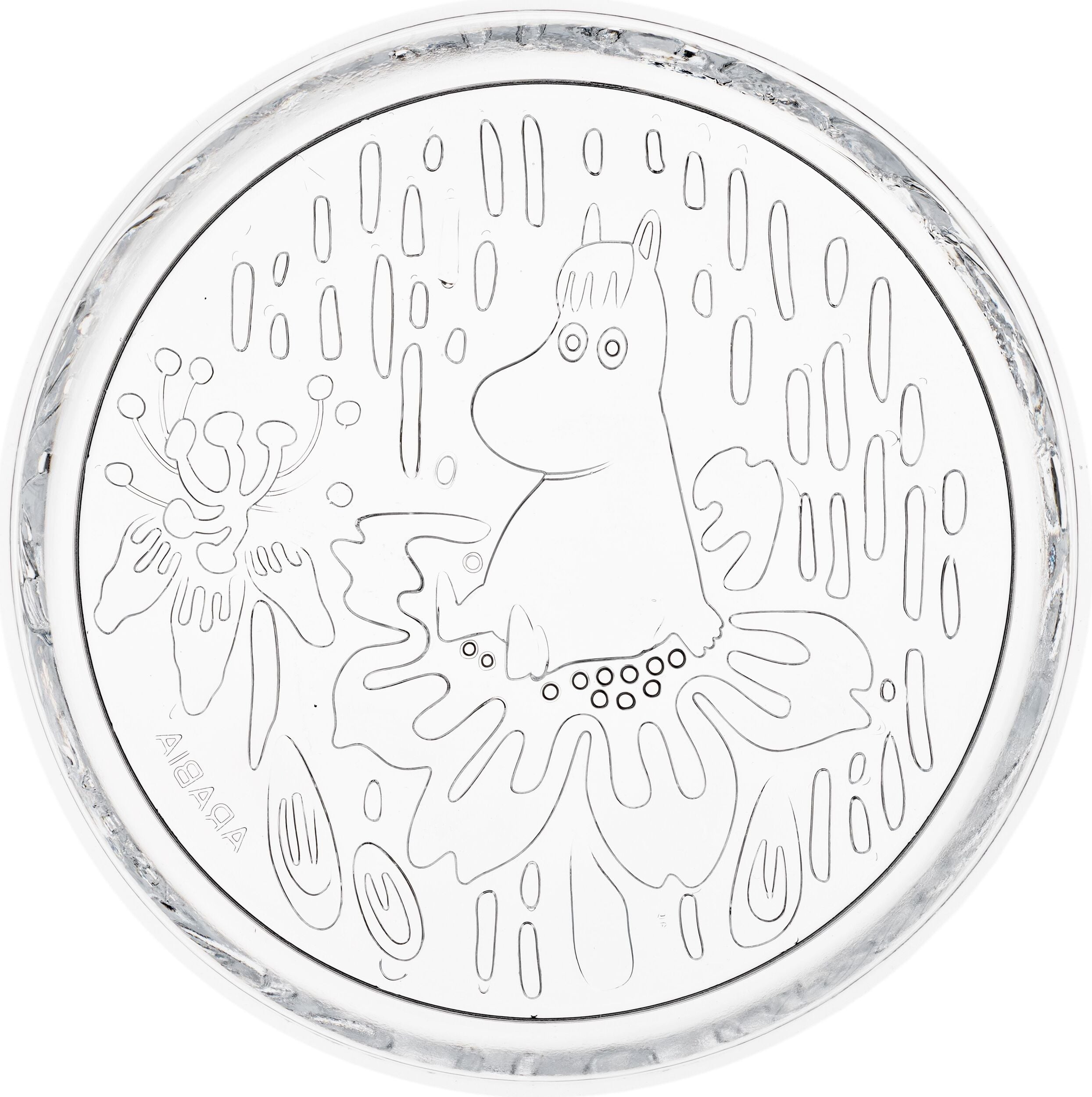 Talerz Arabia Finland Muminki 15 5 cm transparentny szklany