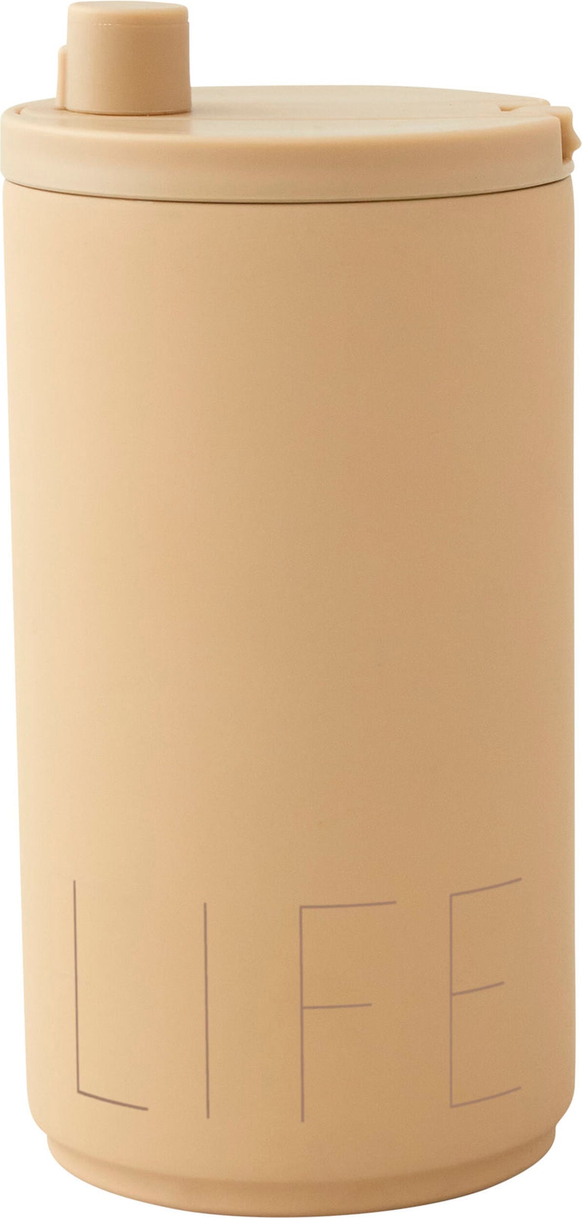 Kubek podróżny Design Letters Life 350 ml beżowy