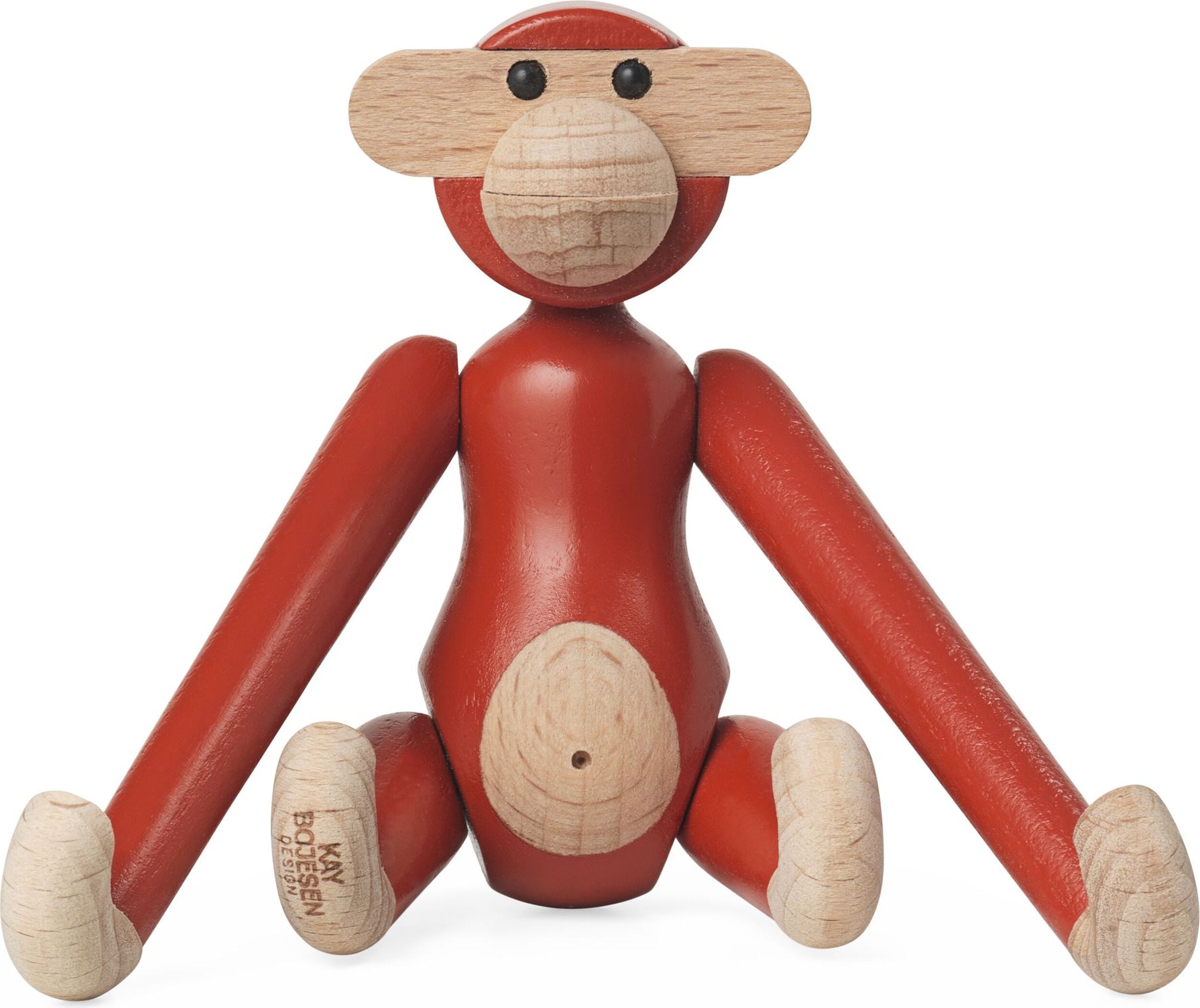 Figurka Kay Bojesen małpa mini czerwona drewniana