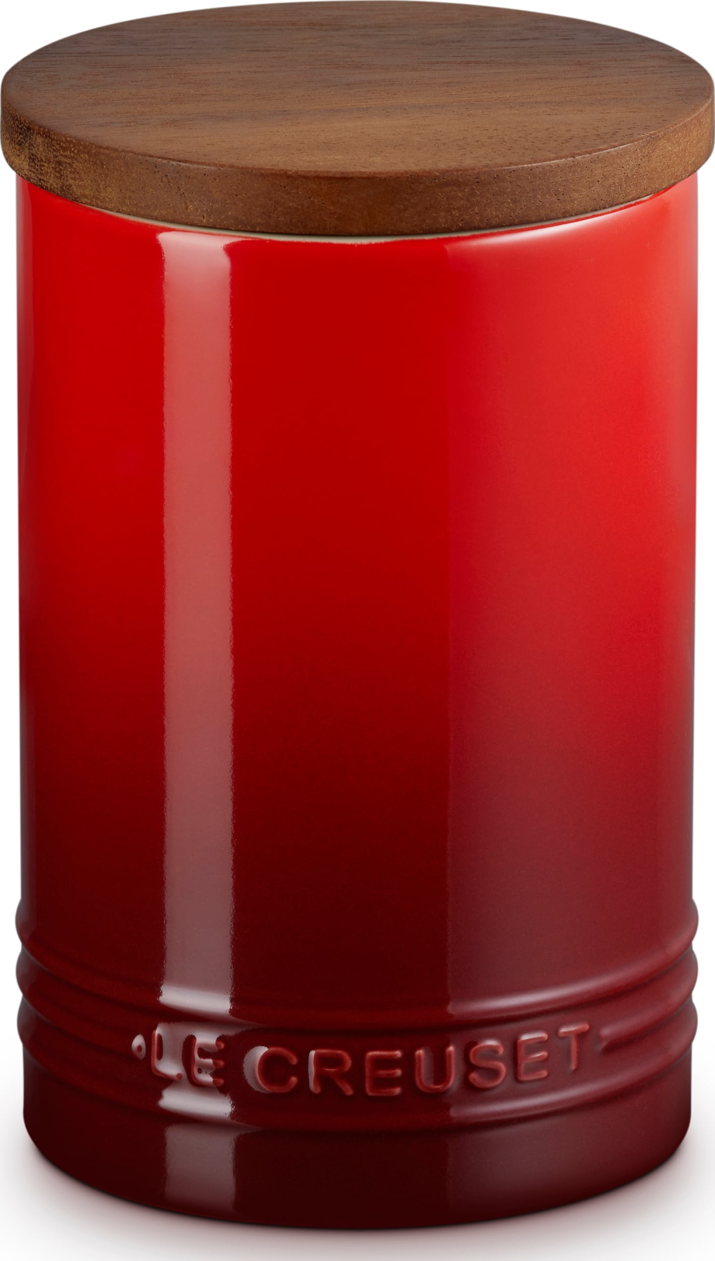 Pojemnik kuchenny z drewnianą pokrywką Le Creuset 770 ml wiśniowy