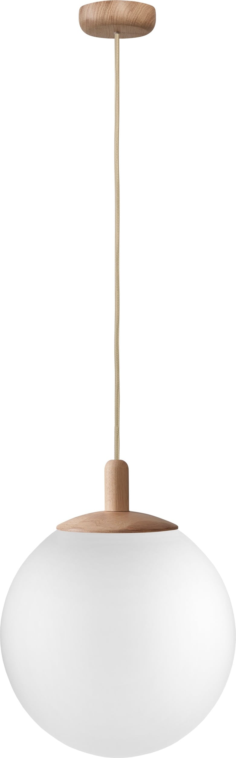 Lampa wisząca Alur M z drewnianym mocowaniem