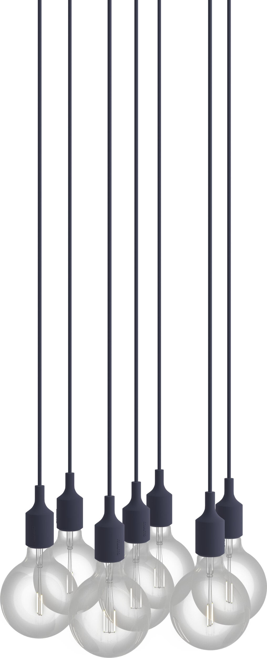 Lampa wisząca E27 7-punktowa granatowa