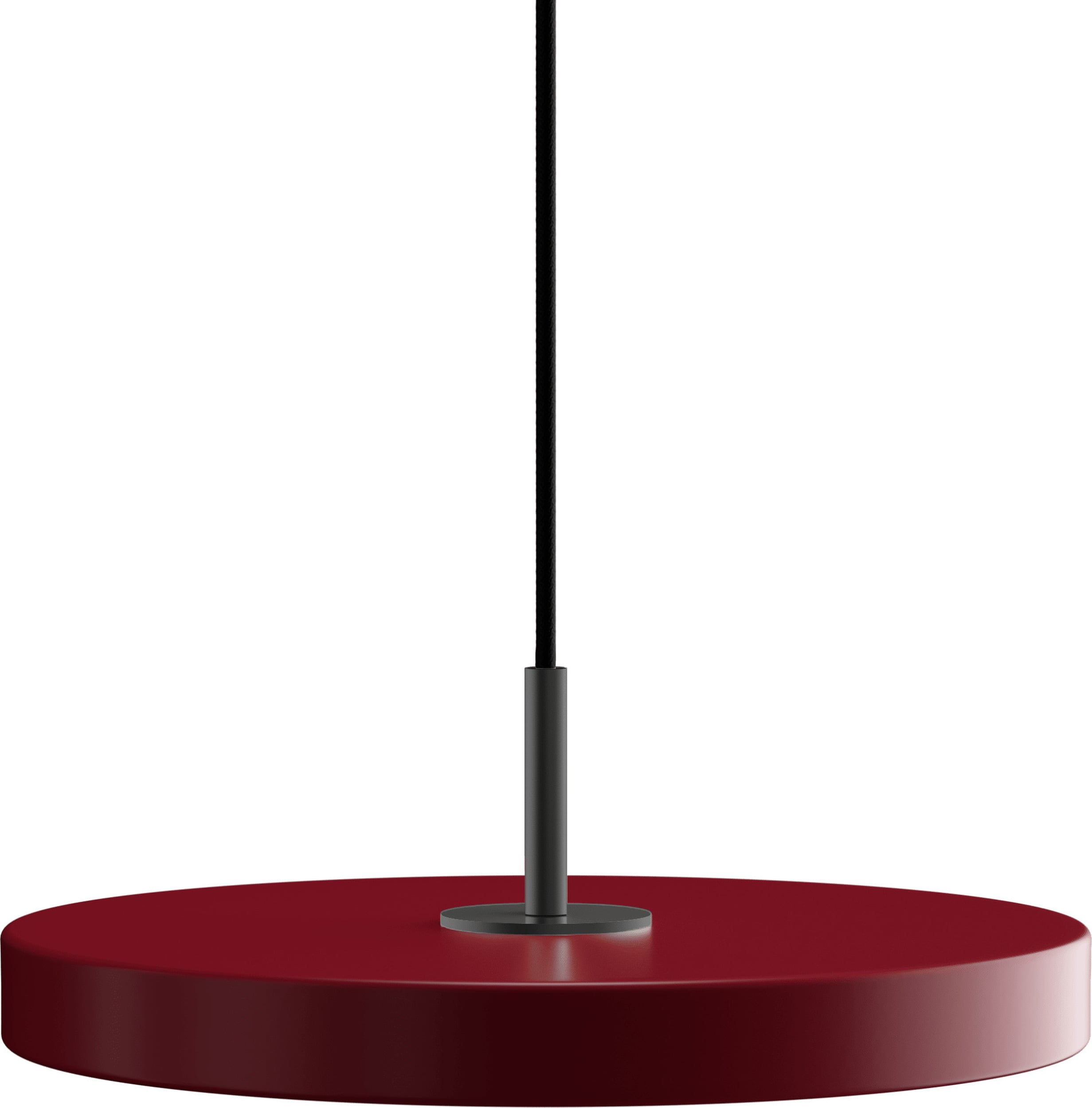Lampa wisząca Asteria Plus 31 cm rubinowa czerwień z czarnym mocowaniem