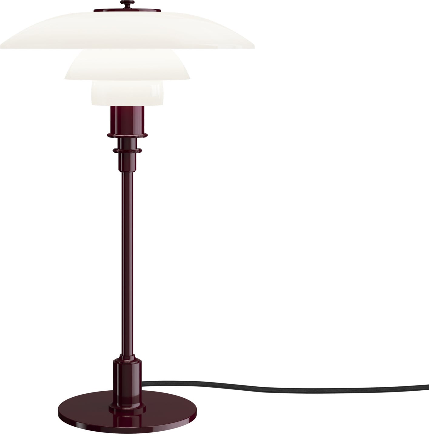 Lampa stołowa PH 3-2 47 cm burgundowa z lakierowaną podstawą