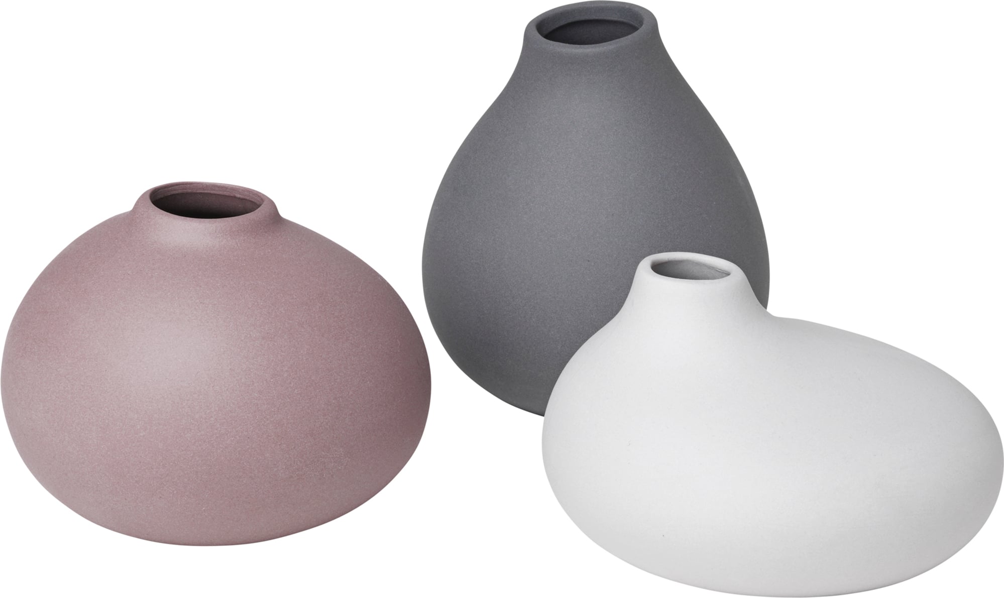 Wazony dekoracyjne Nona pewter micro chip bark 3 szt.