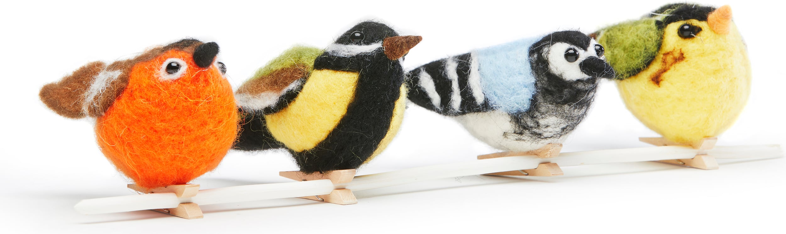 Dekoracje Birds Mixed kolorowe z klipsem 4 szt.