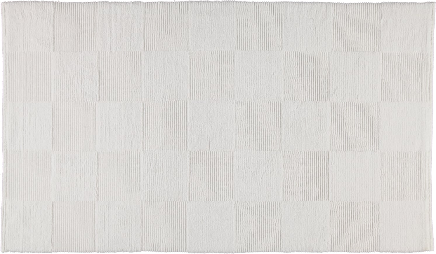 Dywanik łazienkowy Cawo szachownica 60 x 100 cm biały tkany ręcznie