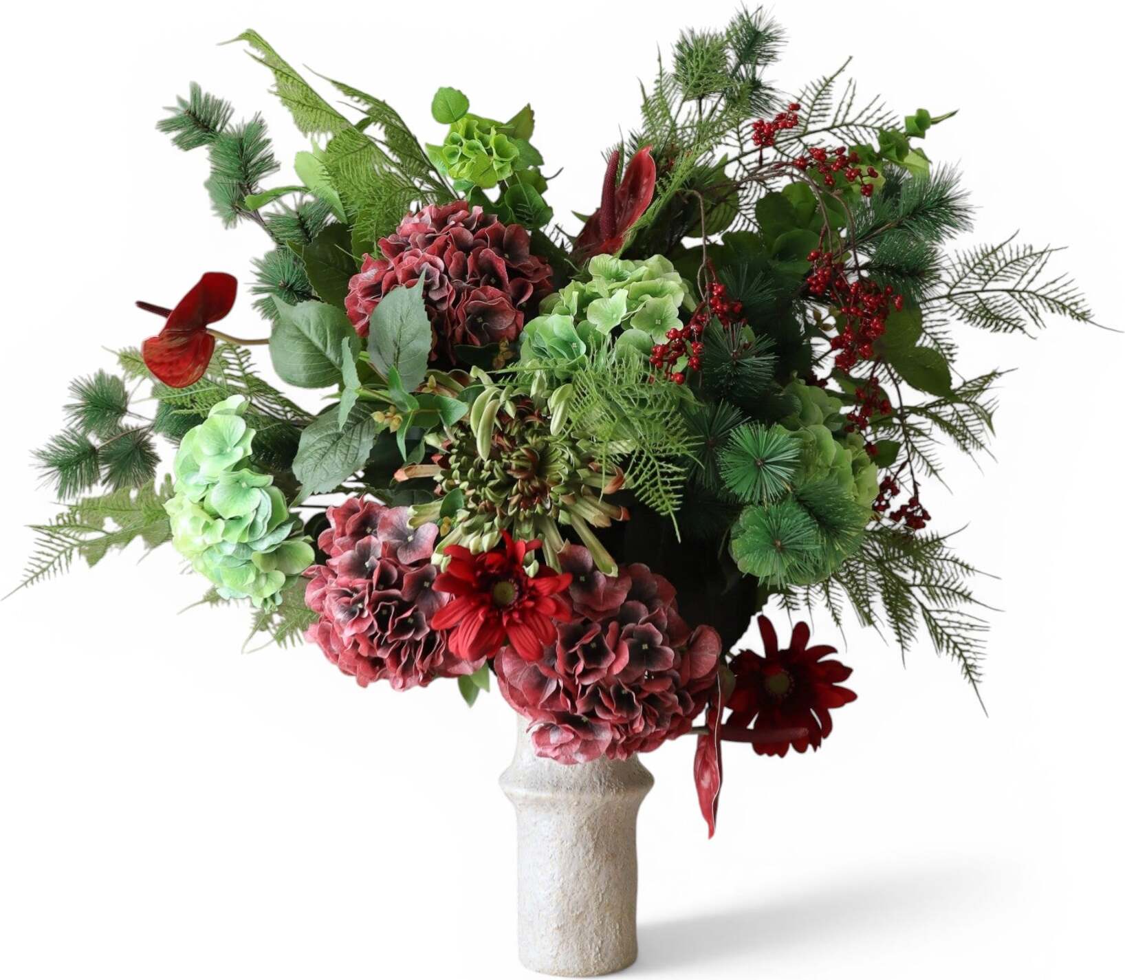 Kwiaty sztuczne bukiet Crimson Evergreen
