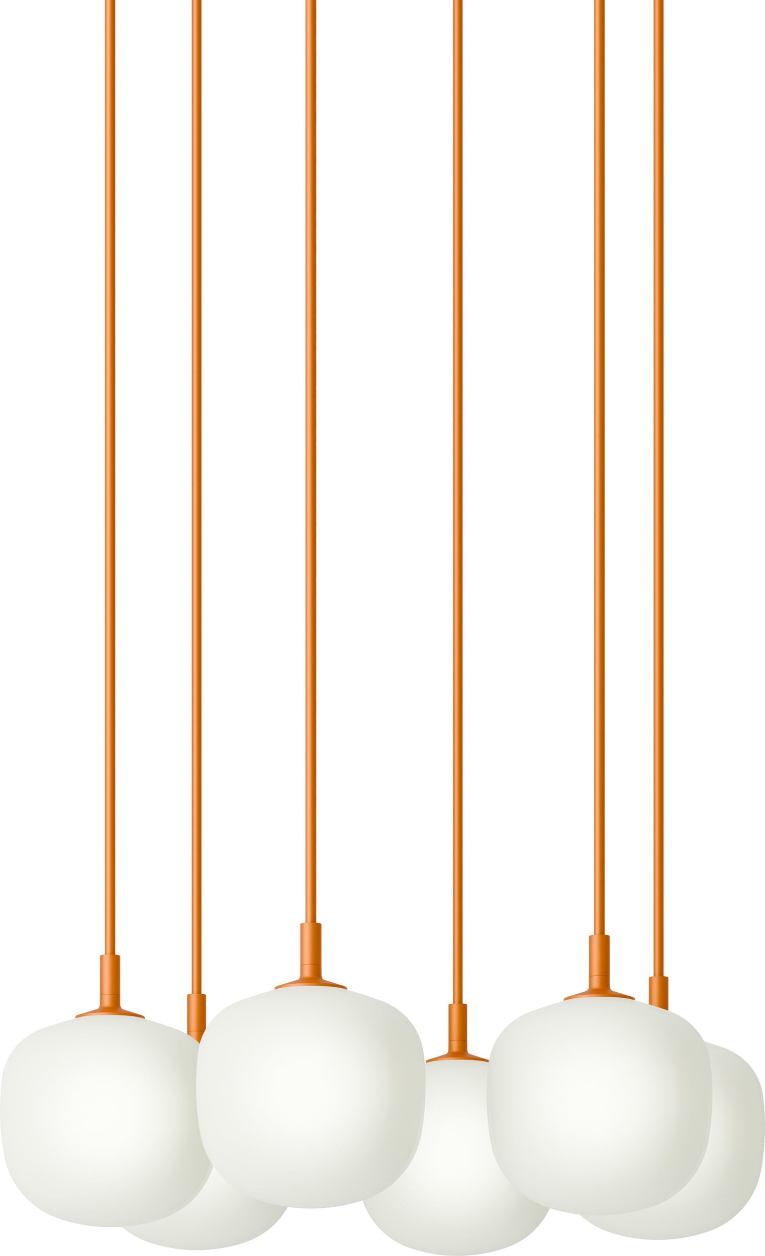 Lampa wisząca Rime 6-punktowa 12 cm pomarańczowa
