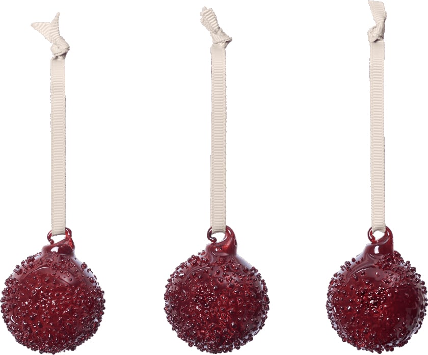 Bombki Flurry 4 cm czerwone 3 szt.