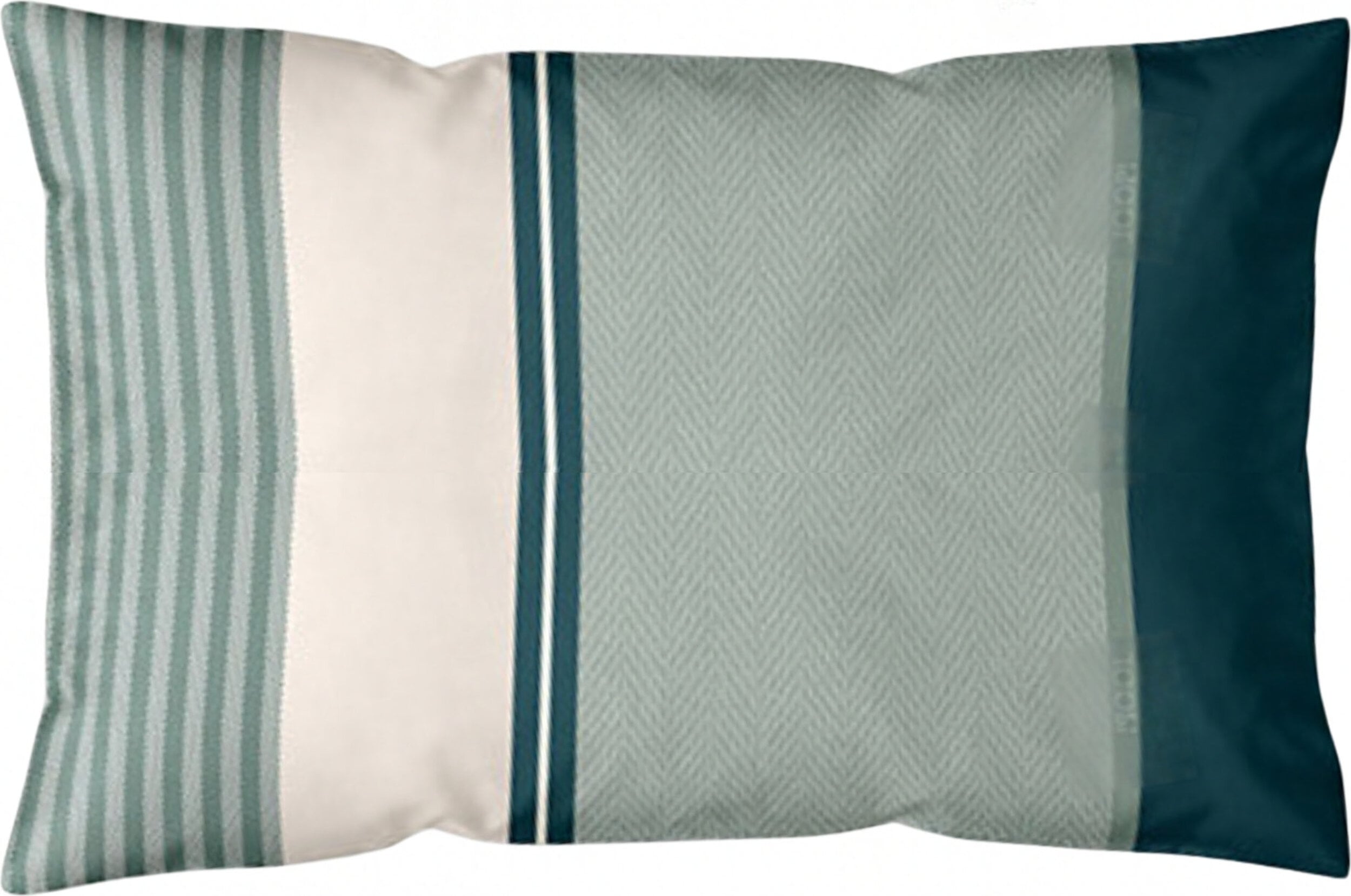Poszewka na poduszkę Herringbone Stripes 40 x 80 cm Emerald z bawełny satynowej