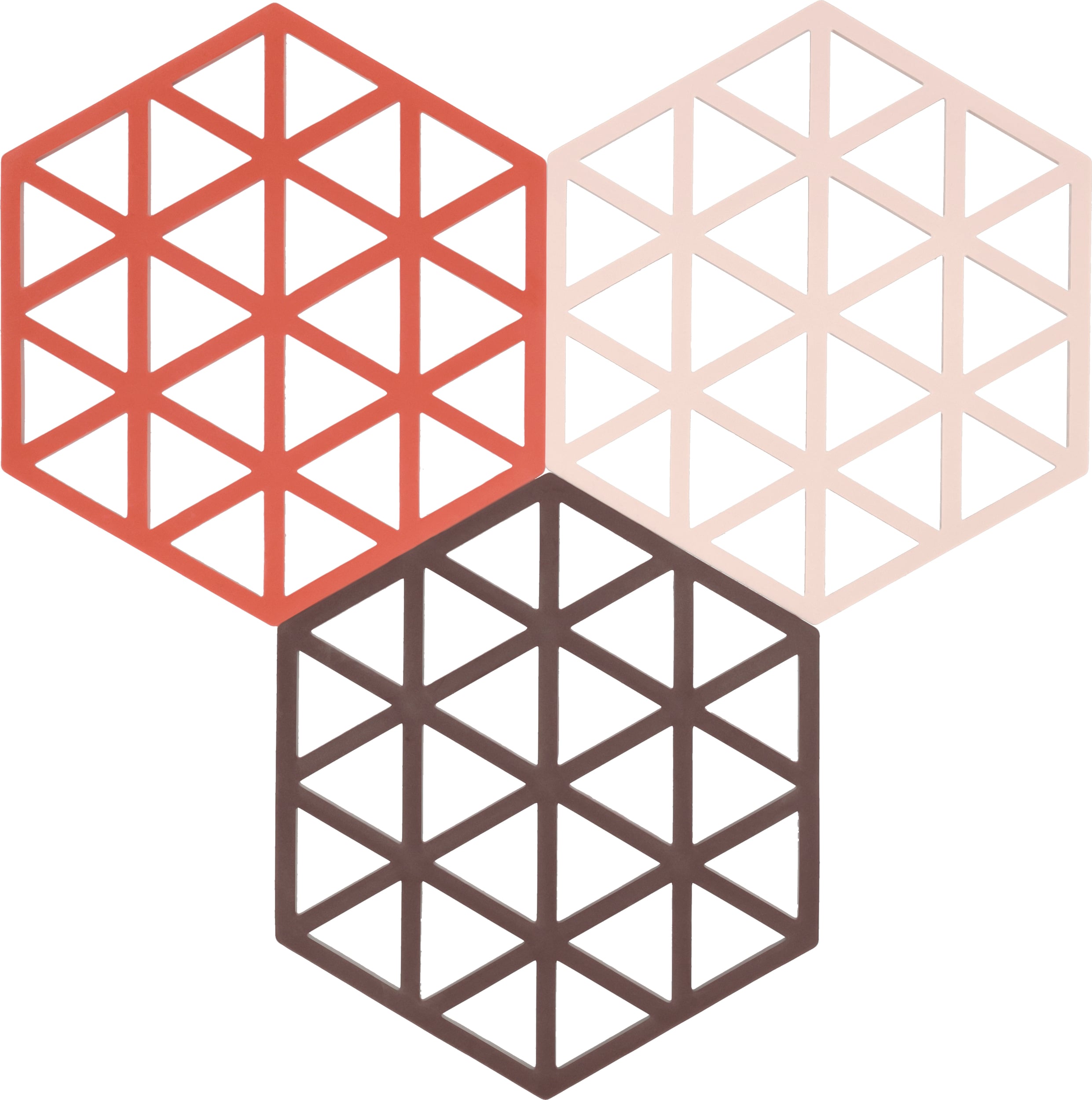 Podstawki pod gorące naczynia Triangles odcienie czerwieni 3 szt.