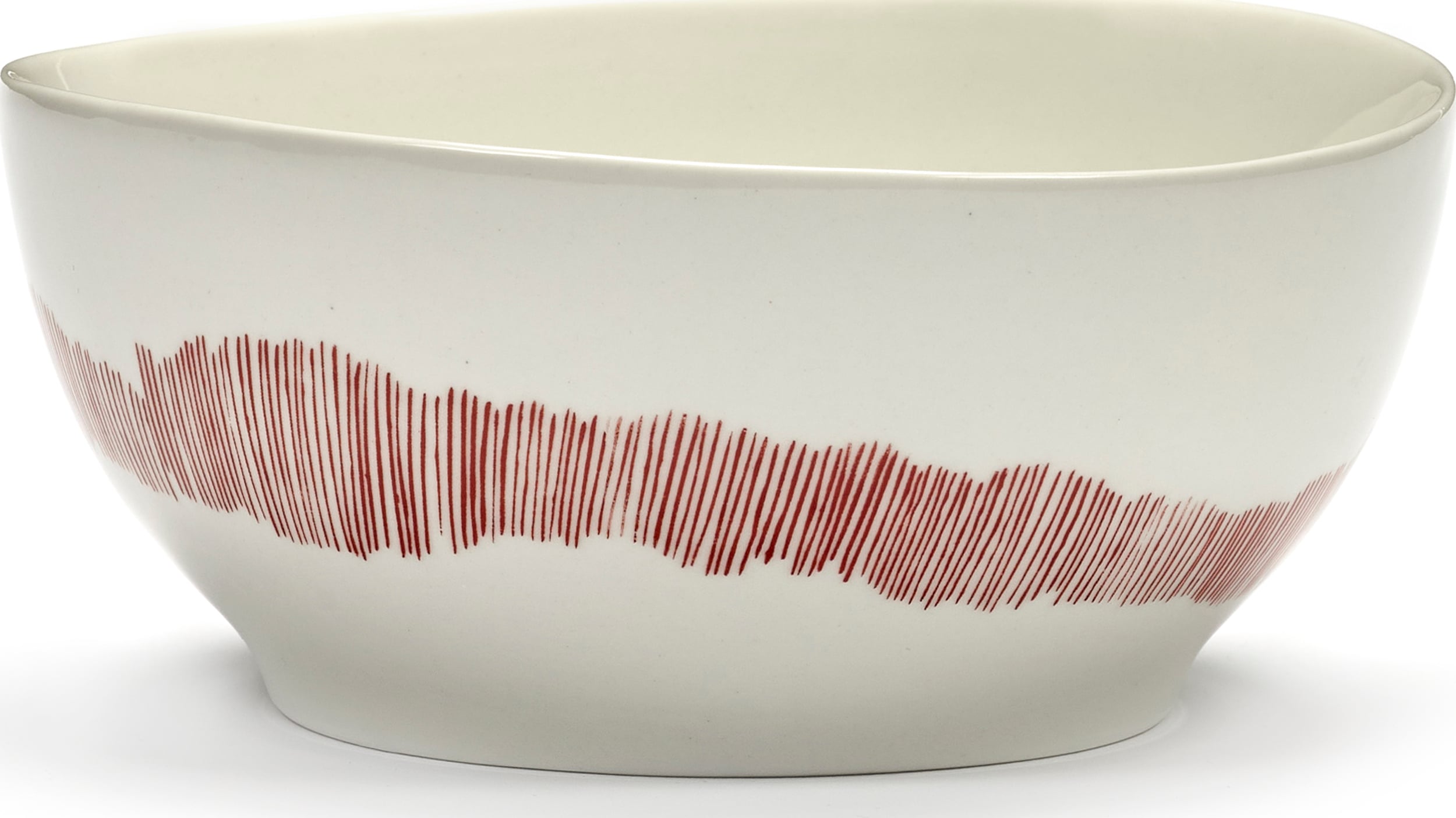 Miski Feast 16 cm biało-czerwone 4 szt.