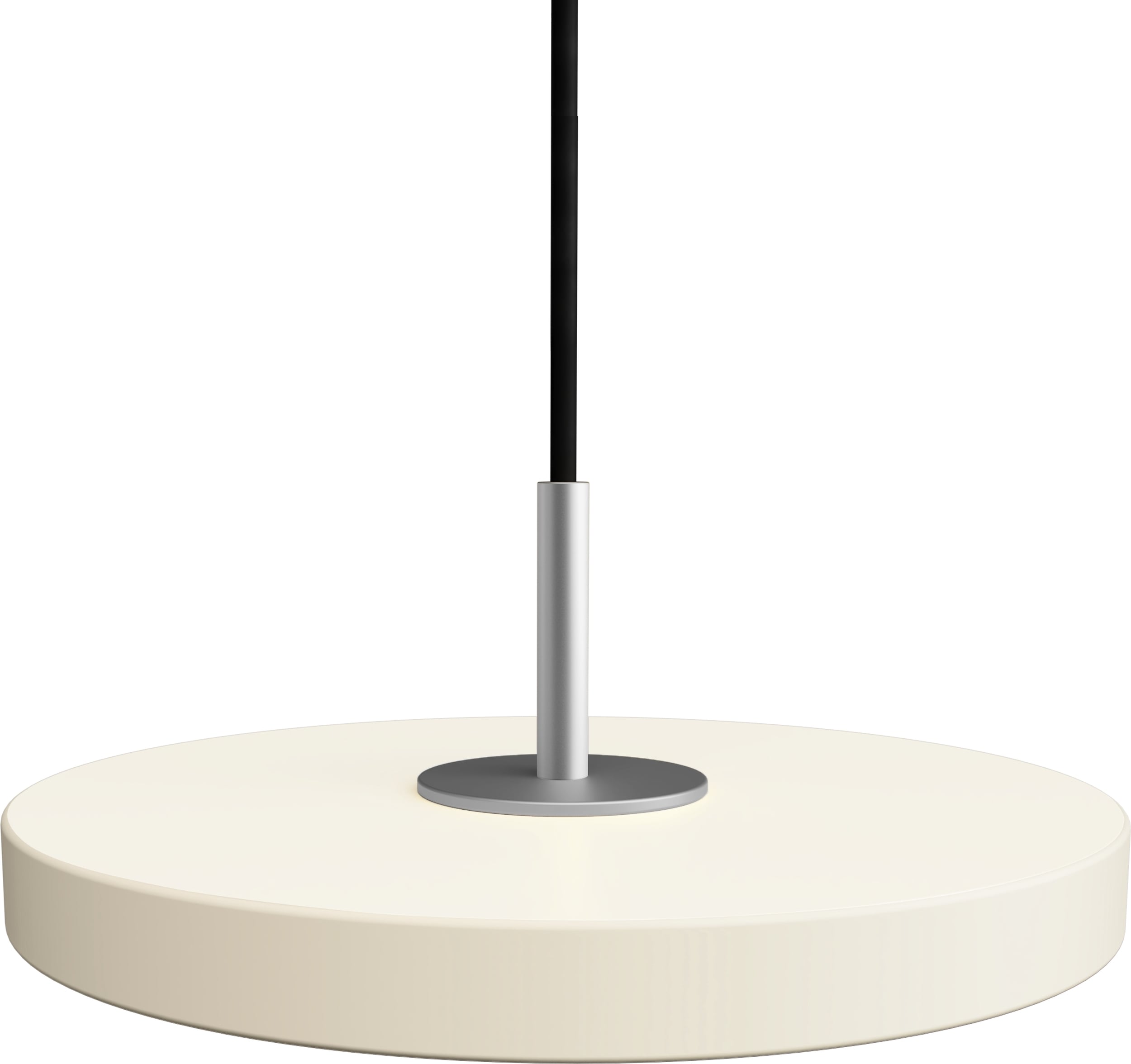 Lampa wisząca Asteria Micro perłowa biel ze srebrnym mocowaniem
