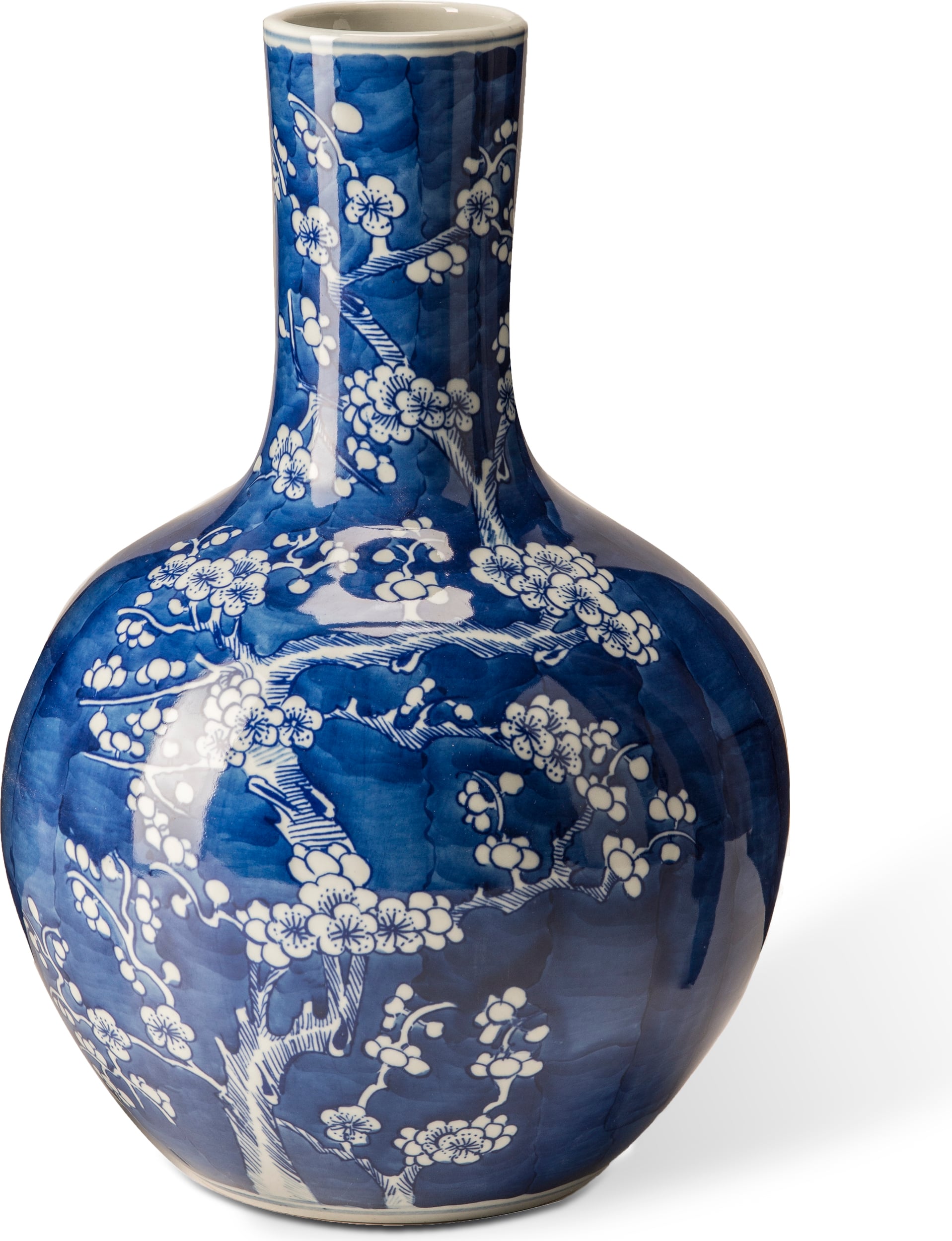 Wazon Blossom w kwiaty 36 cm niebieski