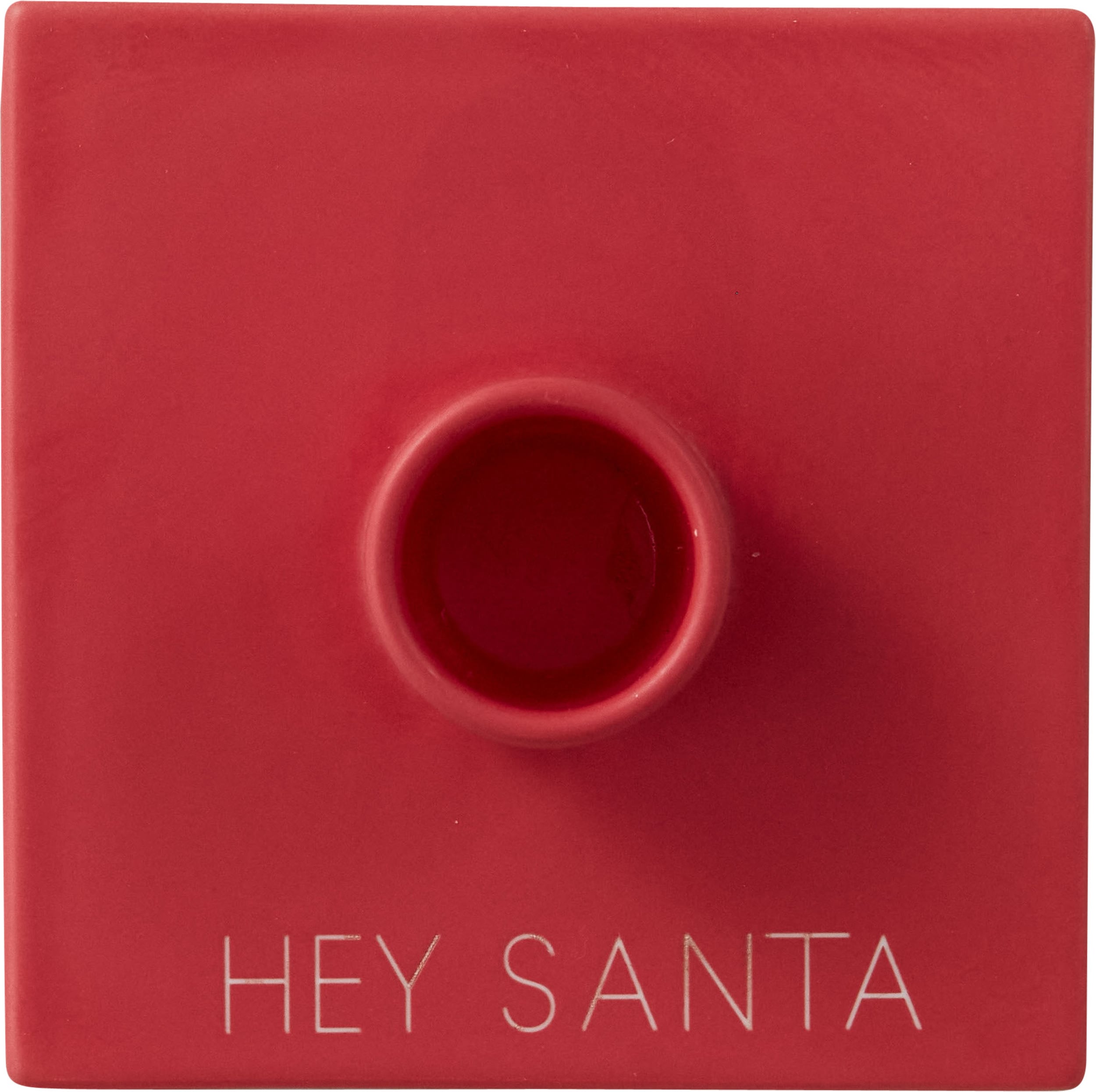 Świecznik na klasyczną świecę Xmas Hey Santa czerwony