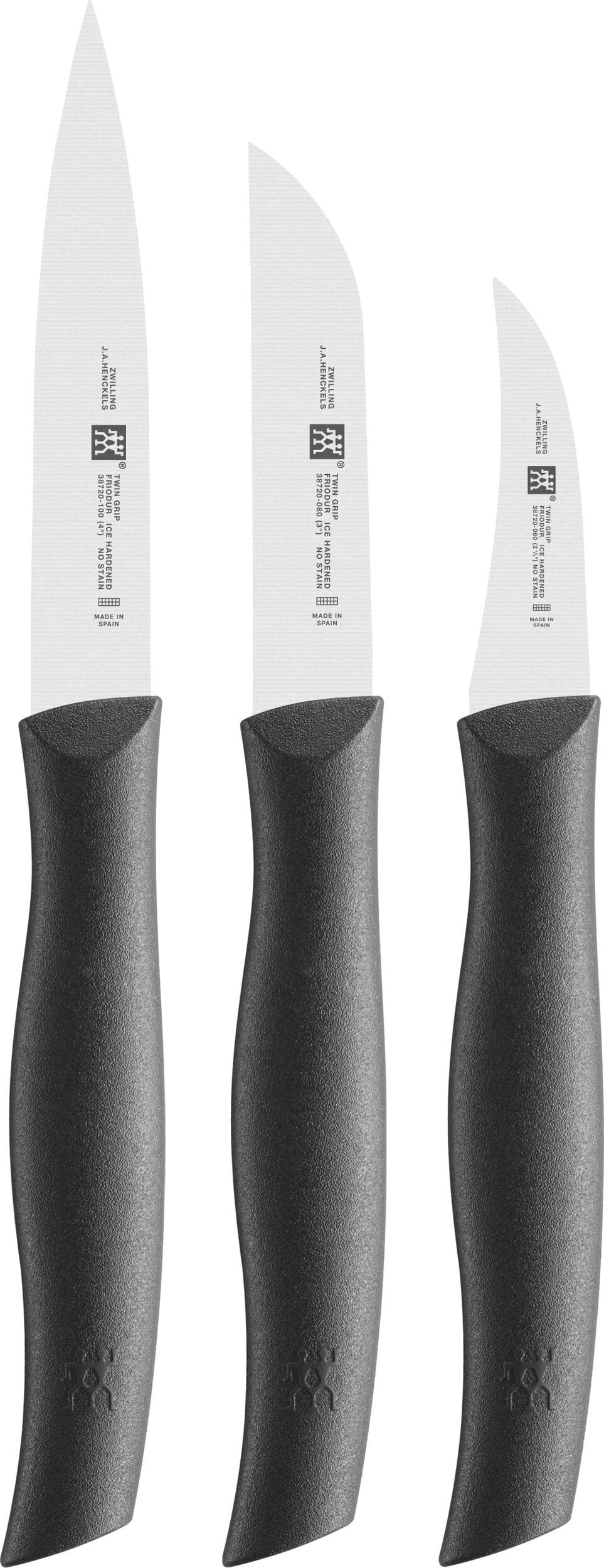 Noże do warzyw i owoców Twin Grip czarne 3 szt.