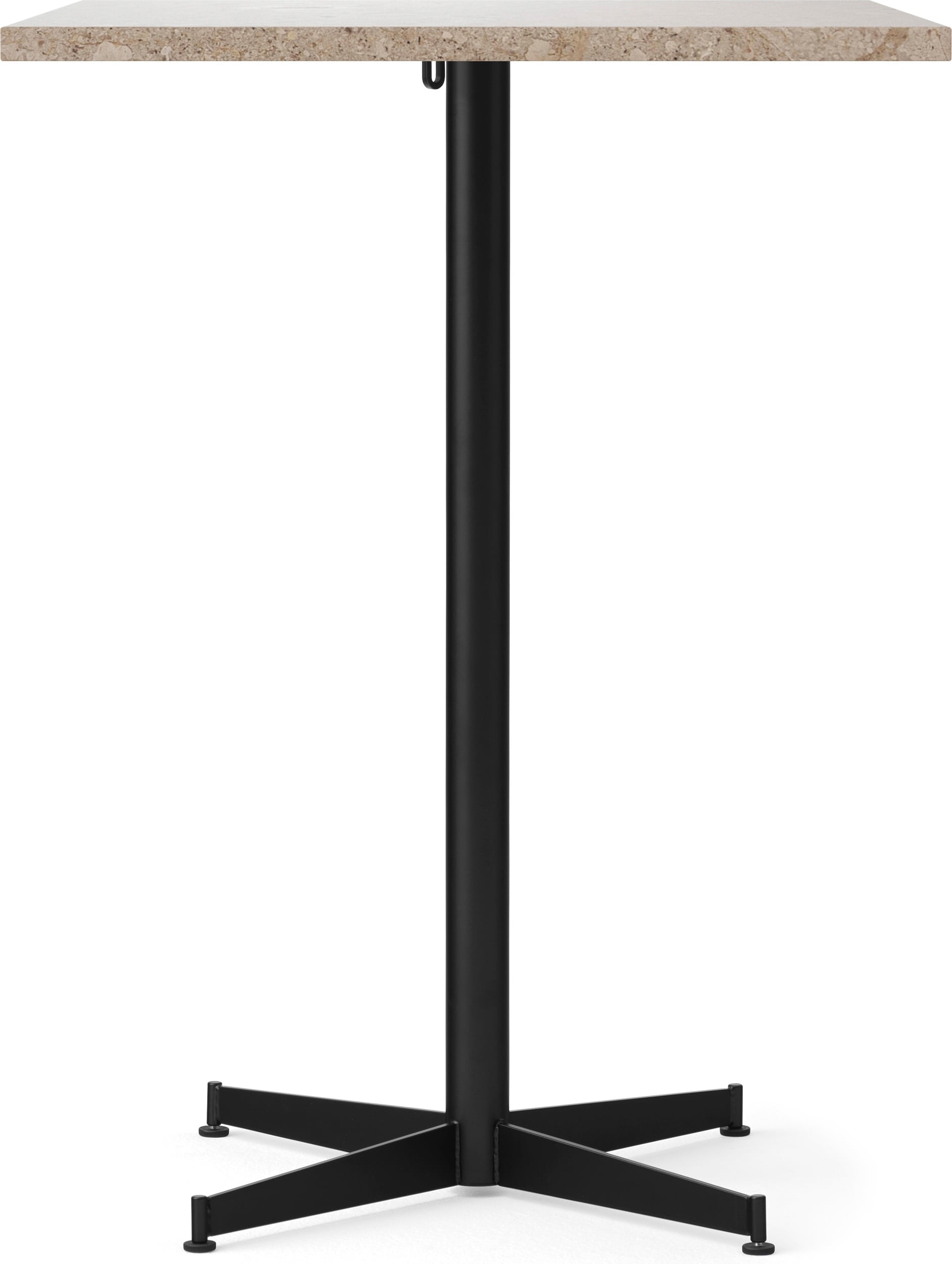 Stół barowy z czarną podstawą Nook Star Base Kunis Breccia kwadratowy 93 cm