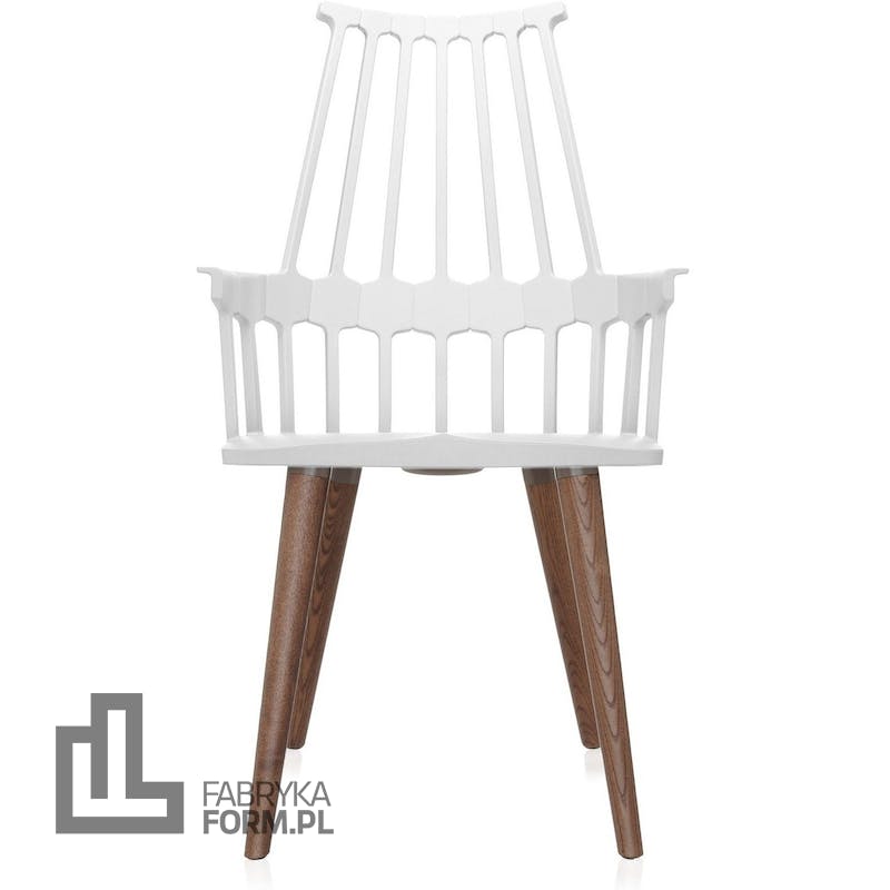 Krzesło na drewnianych nogach Comback białe