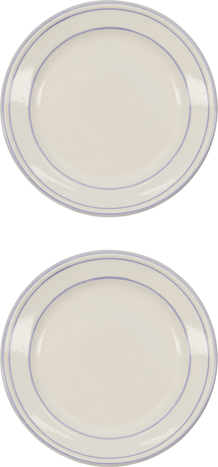 Talerze obiadowe NVBistro 21 cm biało-niebieskie 2 szt.