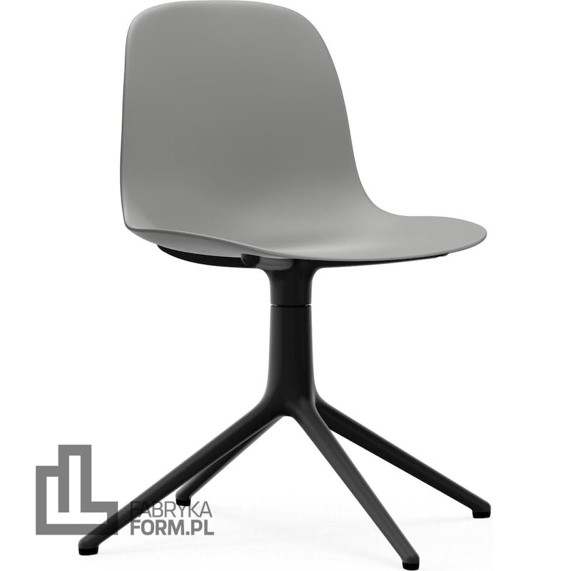 Krzesło obrotowe Form Swivel 4L szare na czarnych aluminiowych nogach