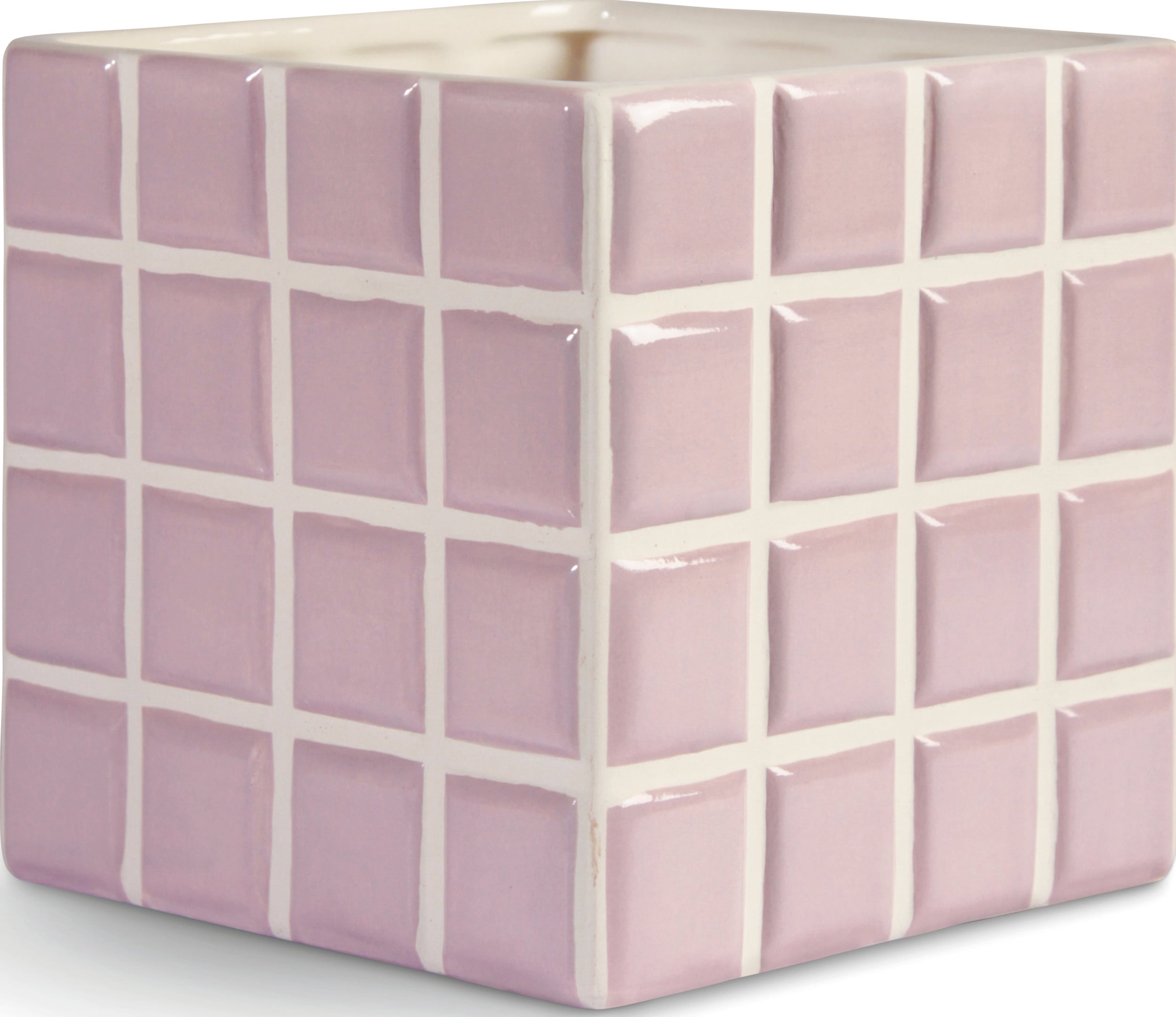 Osłonka na doniczkę Tile 14 cm liliowa