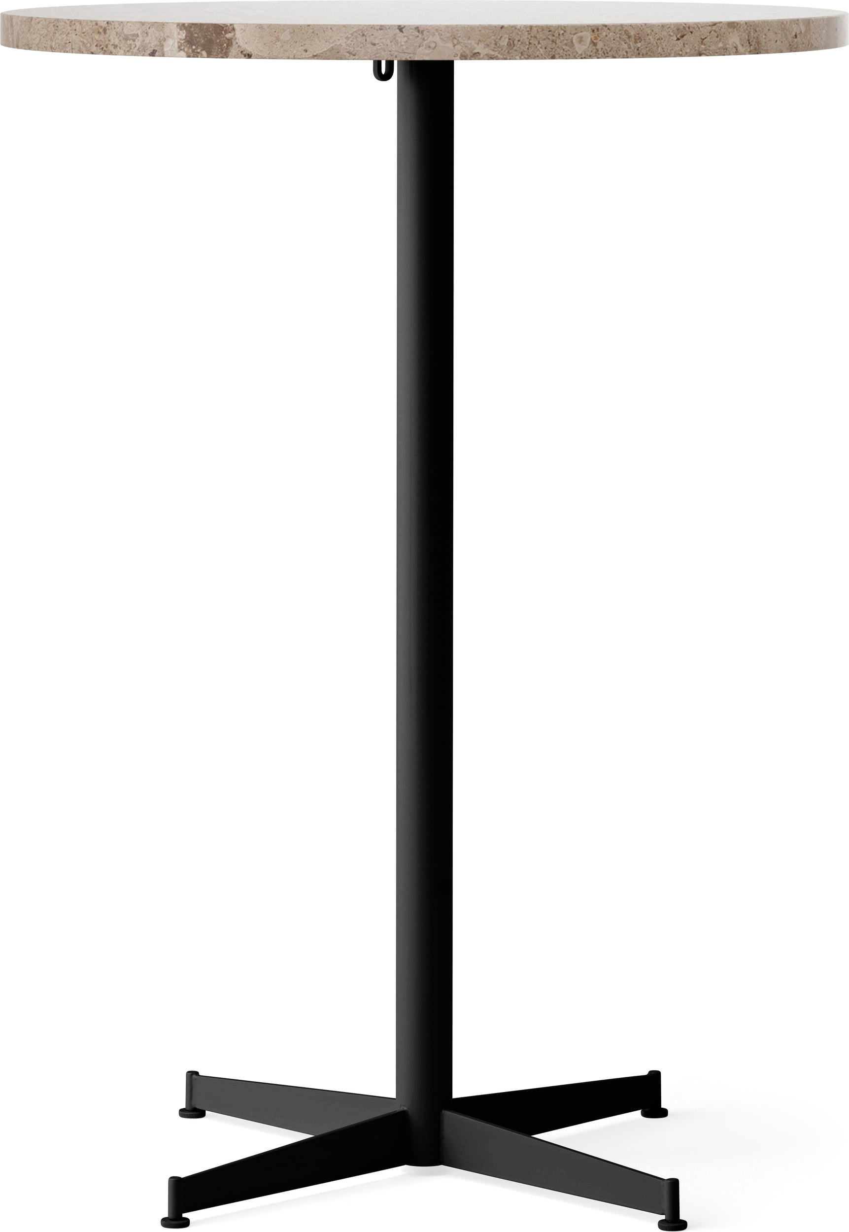 Stół barowy z czarną podstawą Nook Star Base Kunis Breccia wysoki 80 cm