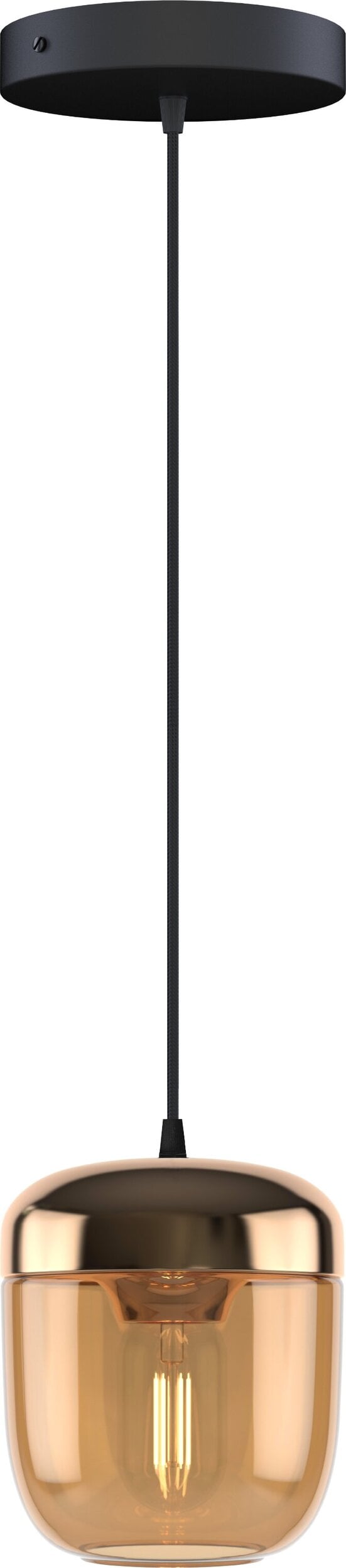 Lampa wisząca Acorn bursztynowy mosiądz pojedyncza