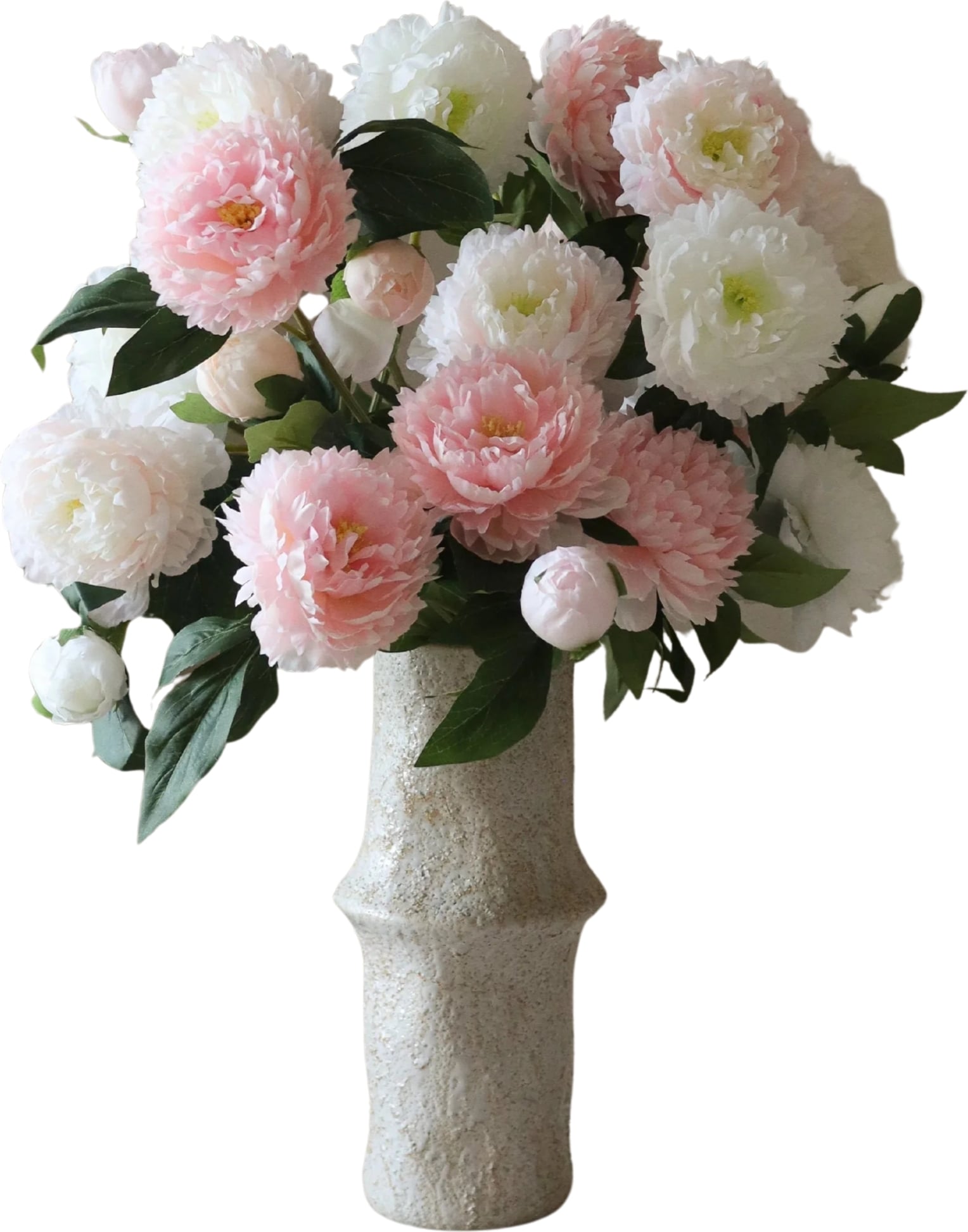 Kwiaty sztuczne bukiet Botane piwonie 72 cm biało-różowe