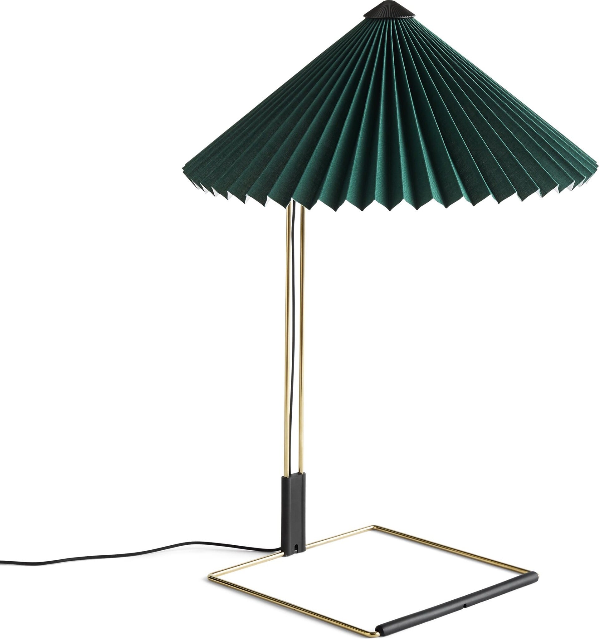 Lampa stołowa Matin 38 cm ciemnozielona polerowany mosiądz