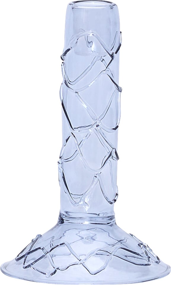 Świecznik na klasyczną świecę Doodle niebieski