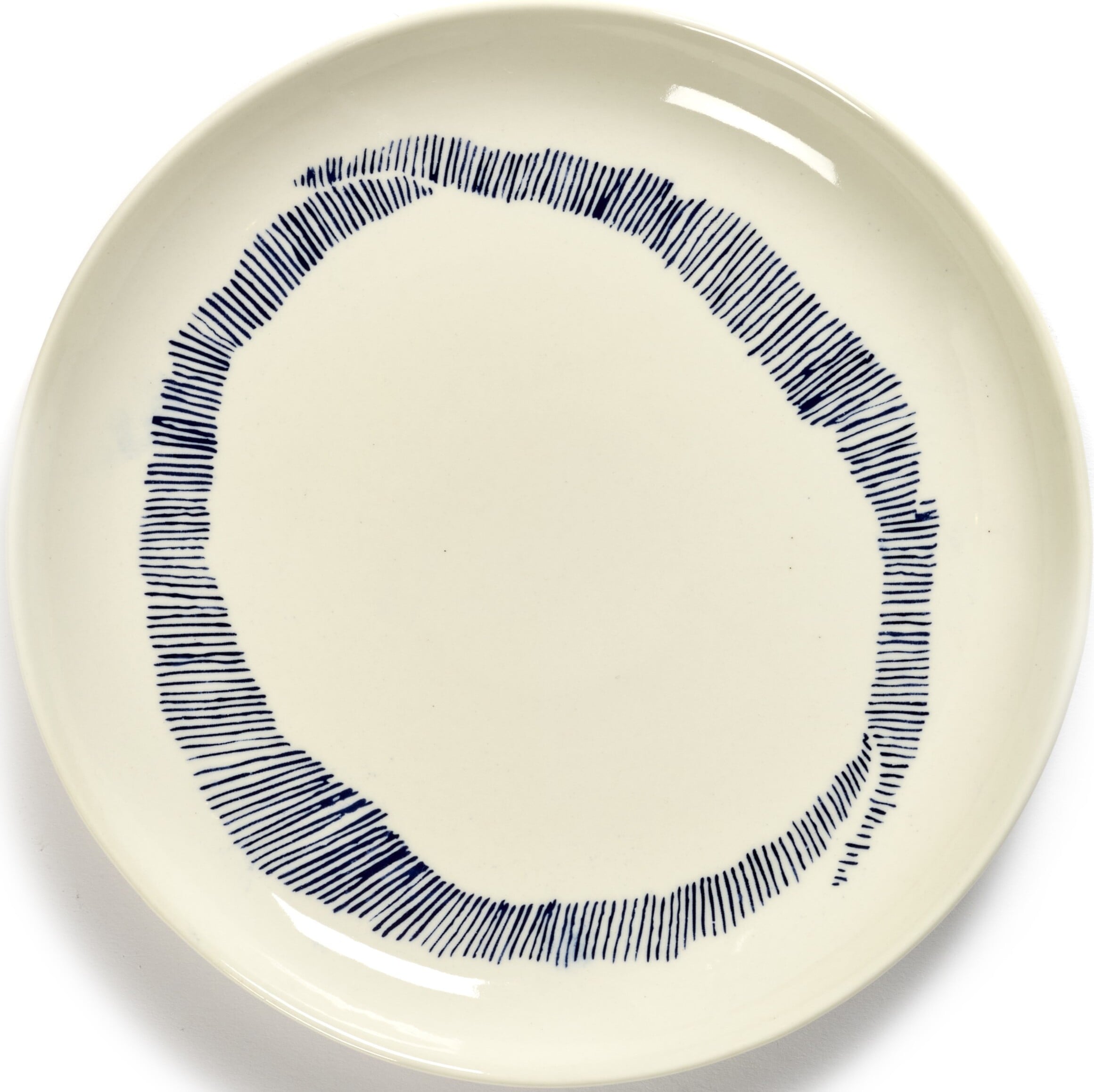 Talerze śniadaniowe Feast 19 cm biało-niebieskie 2 szt.