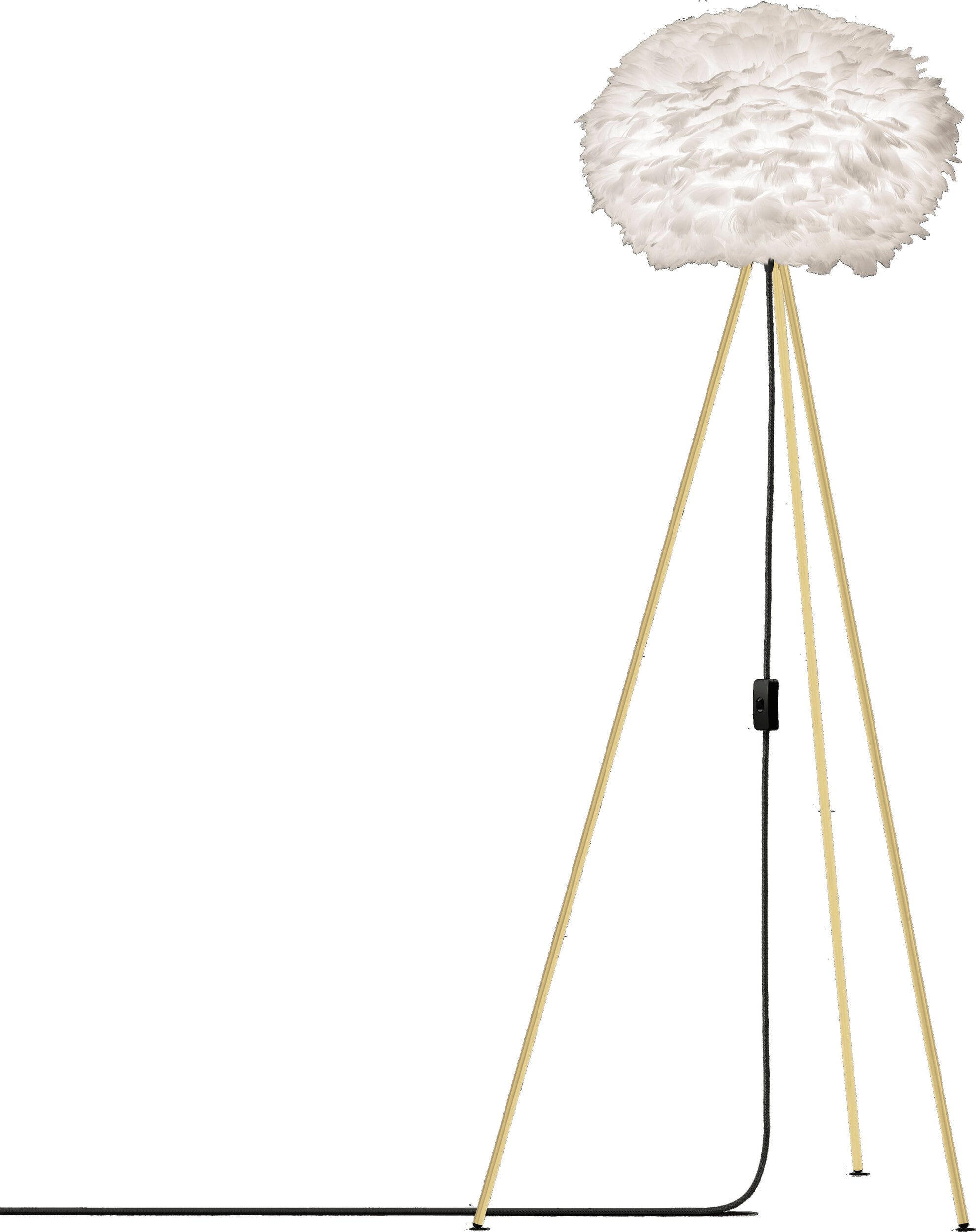 Lampa podłogowa Eos 45 cm biała na złotym trójnogu