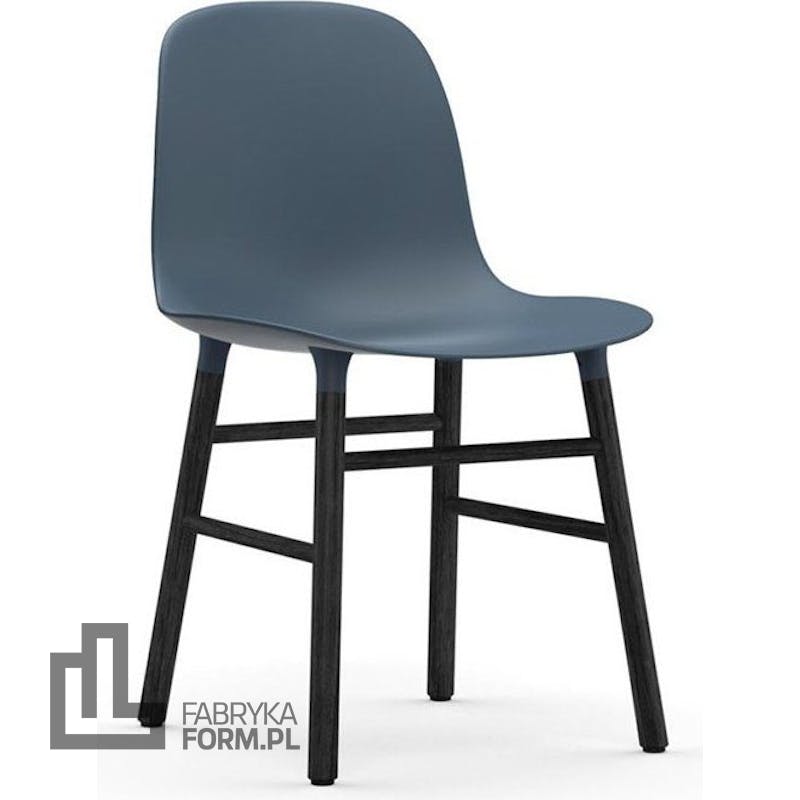 Krzesło Form niebieskie czarna dębowa rama