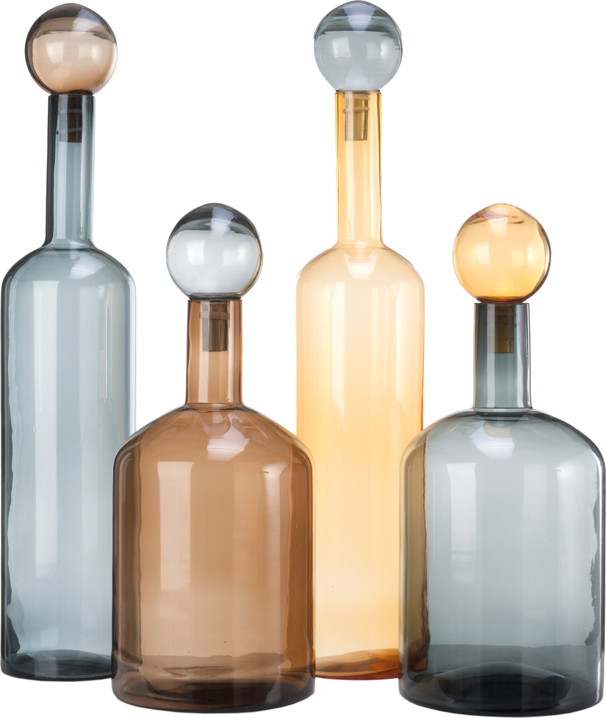 Dekoracje szklane Bubbles and Bottles XXL koniakowe 4 el.