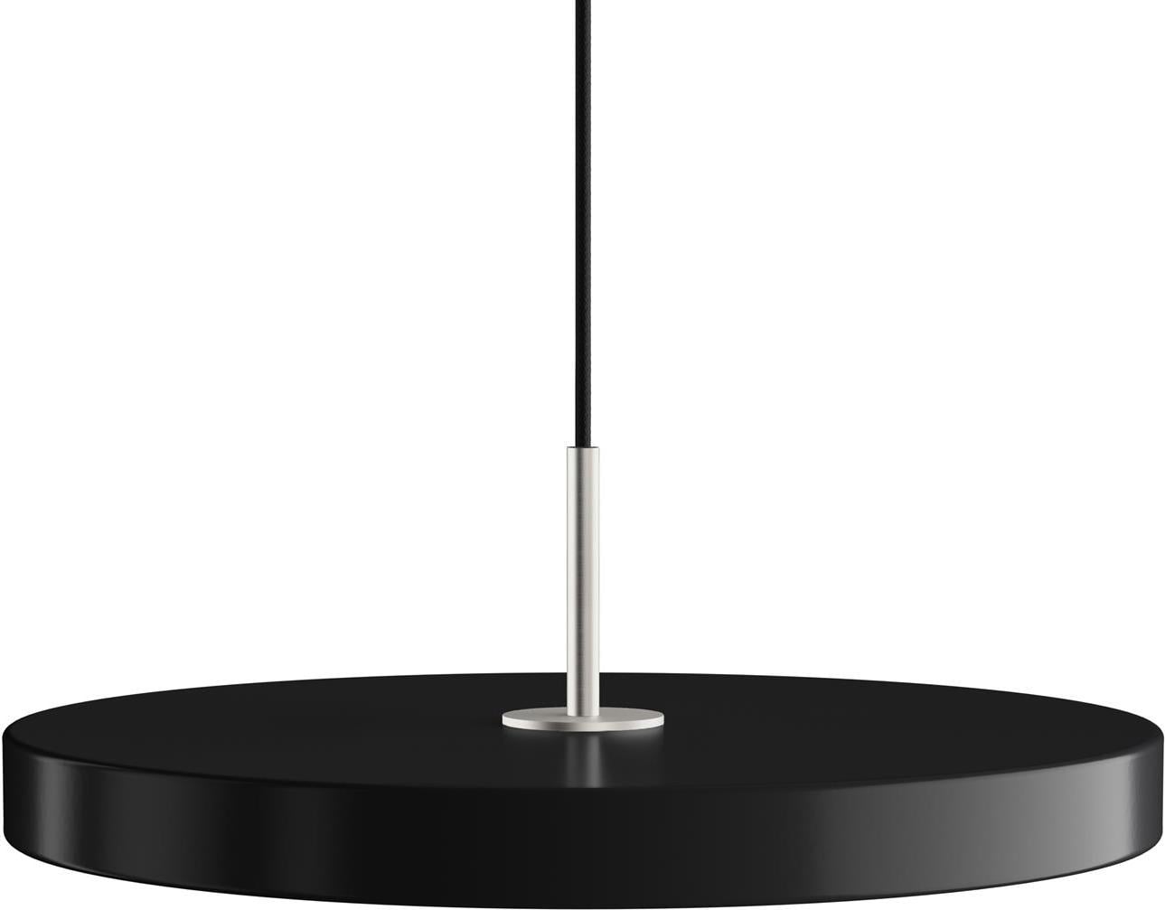 Lampa wisząca Asteria czarna ze srebrnym mocowaniem