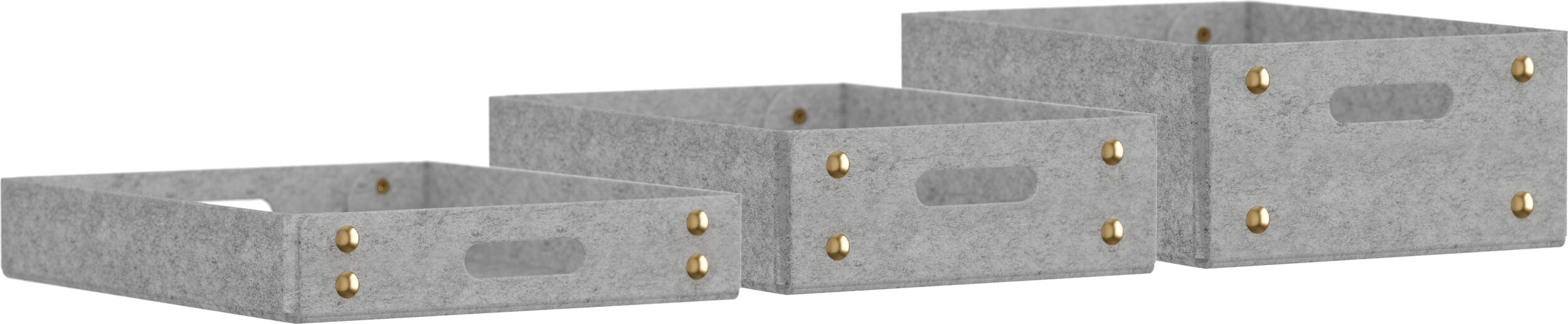 Pojemniki do przechowywania Felt Trays jasnoszare filcowe 3 szt.
