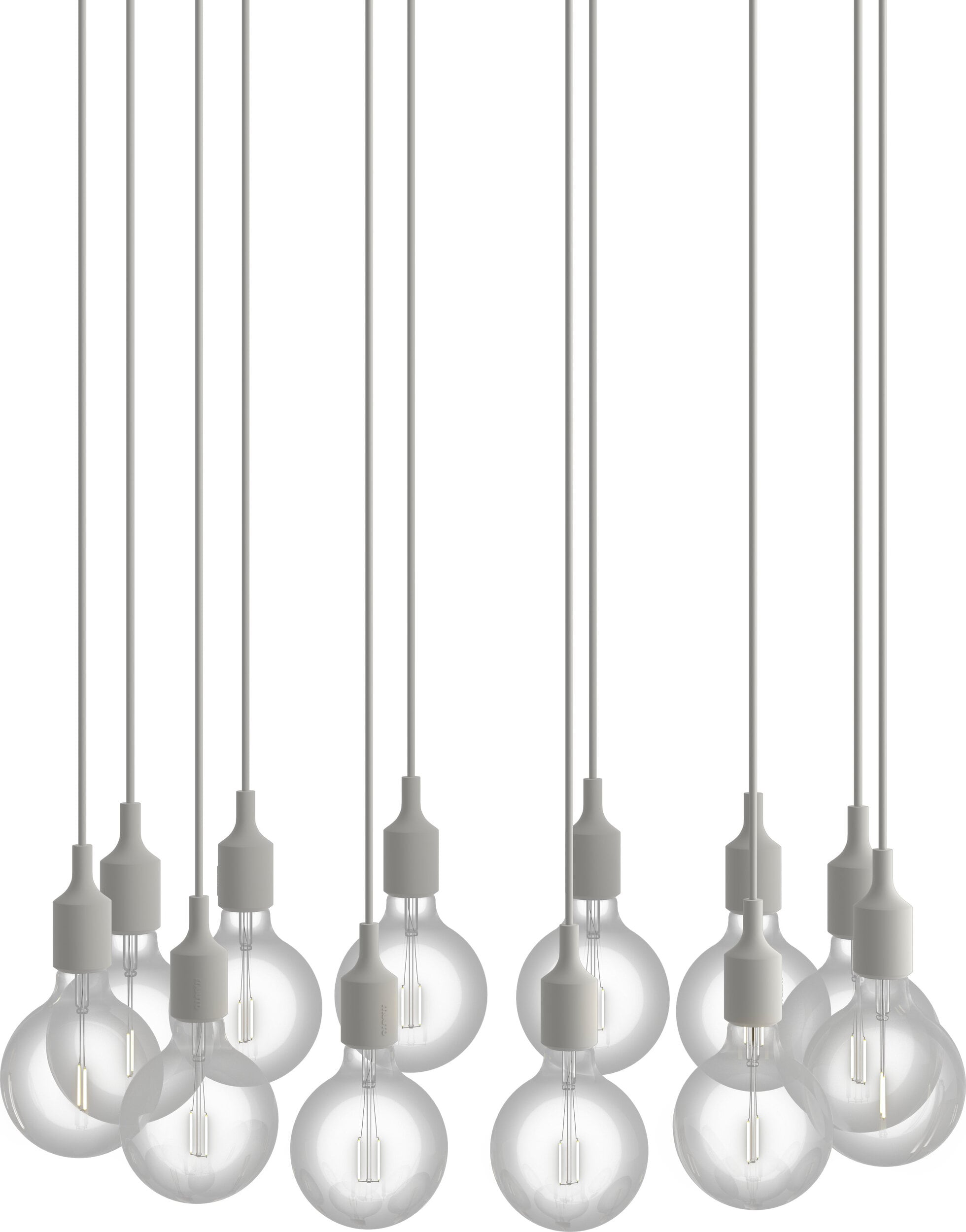 Lampa wisząca E27 12-punktowa jasnoszara