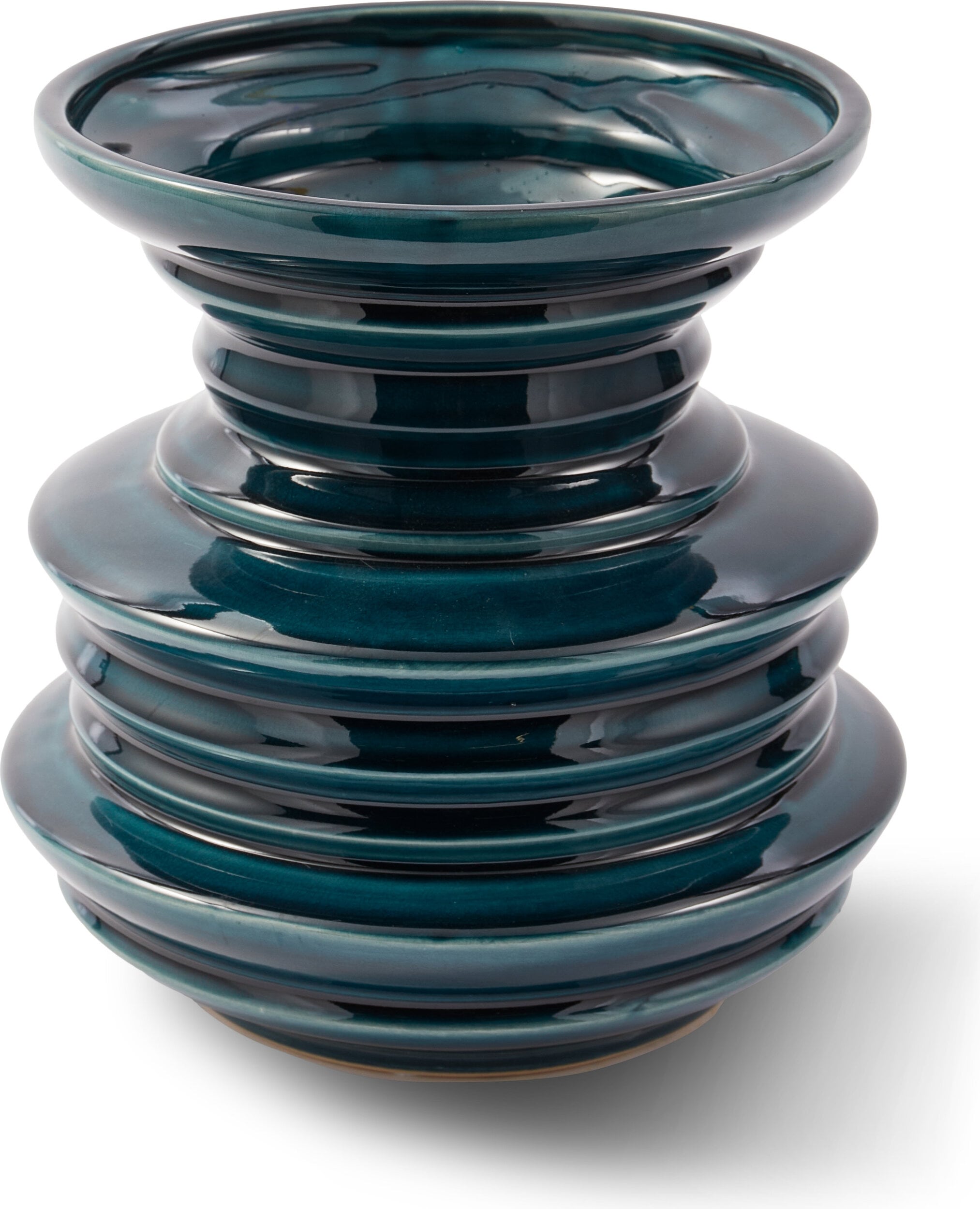 Wazon Stacked Plates 23 cm ciemnozielony