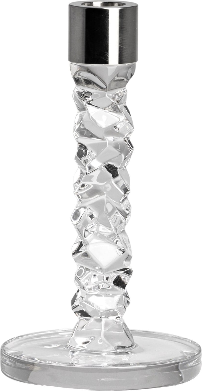 Świecznik na klasyczną świecę Carat 18 3 cm srebrny