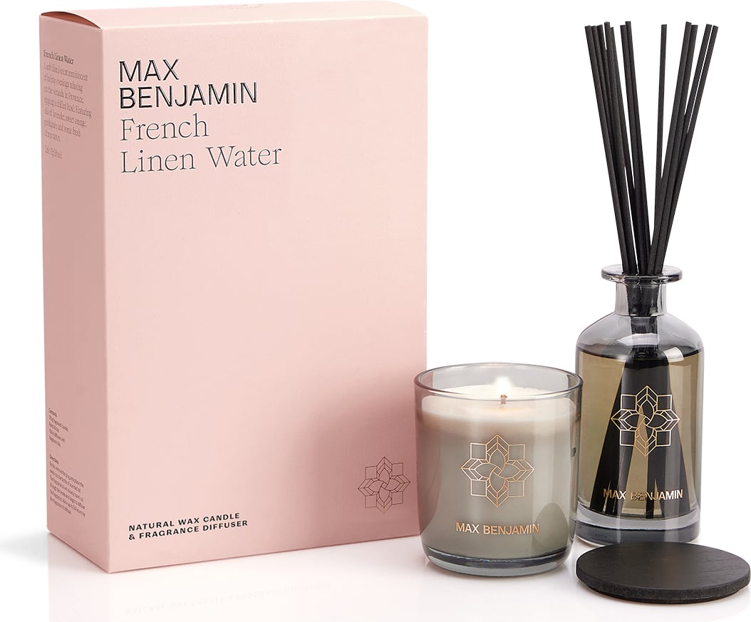 Świeca i dyfuzor zapachowy Max Benjamin French Linen Water 2 el.