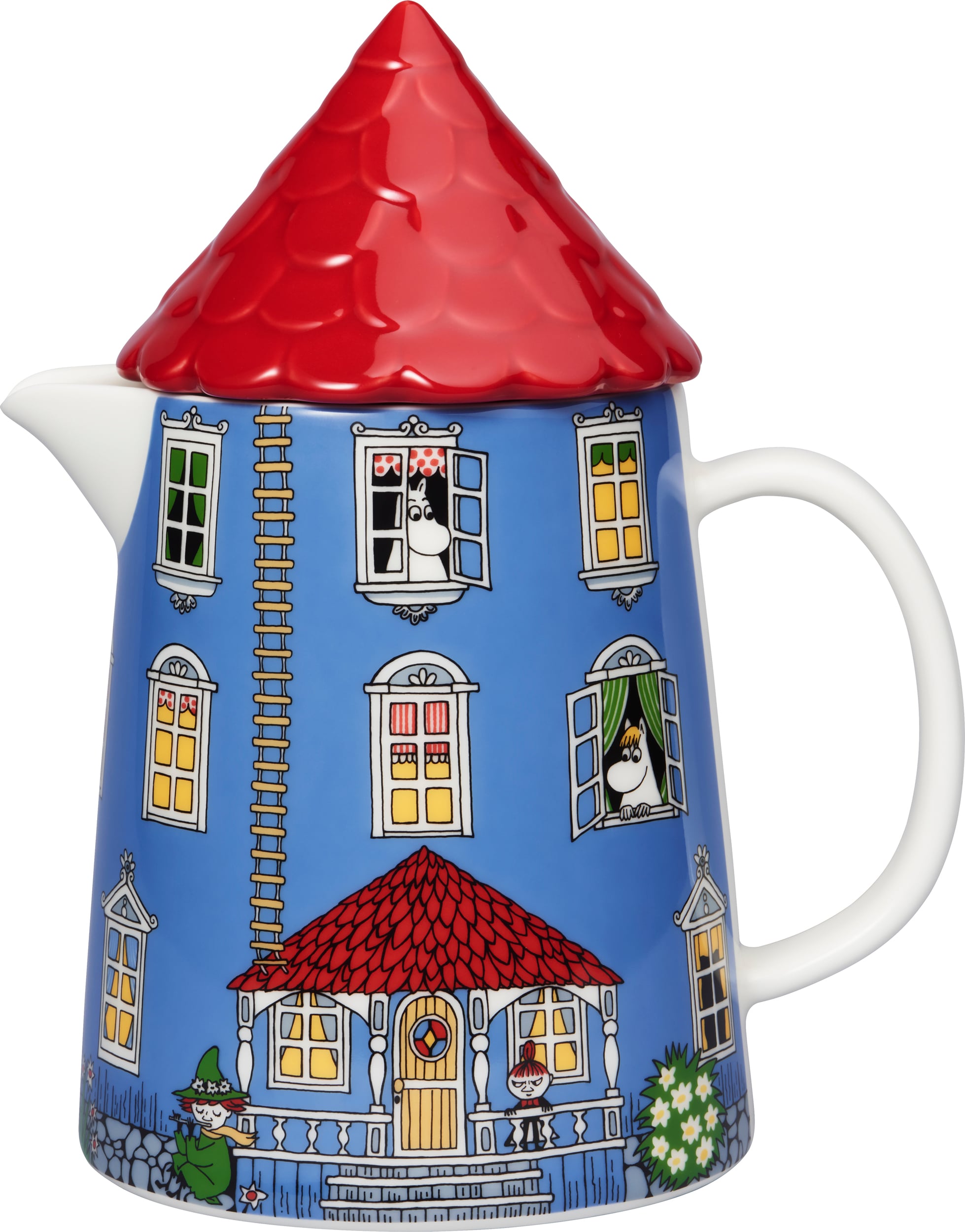 Dzbanek Arabia Finland Muminki Moominhouse z ceramicznym daszkiem