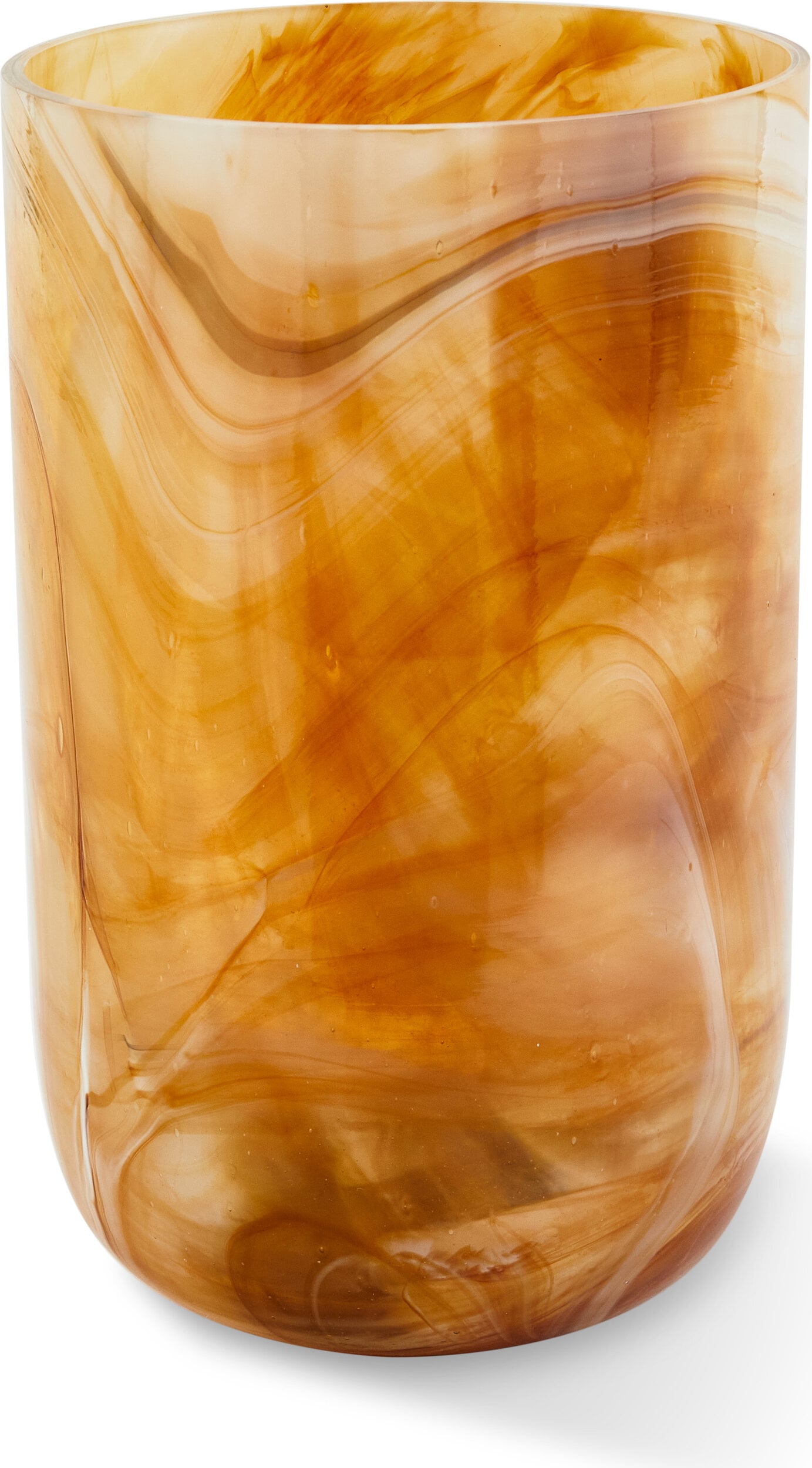 Wazon szklany Marbled 30 cm bursztynowy