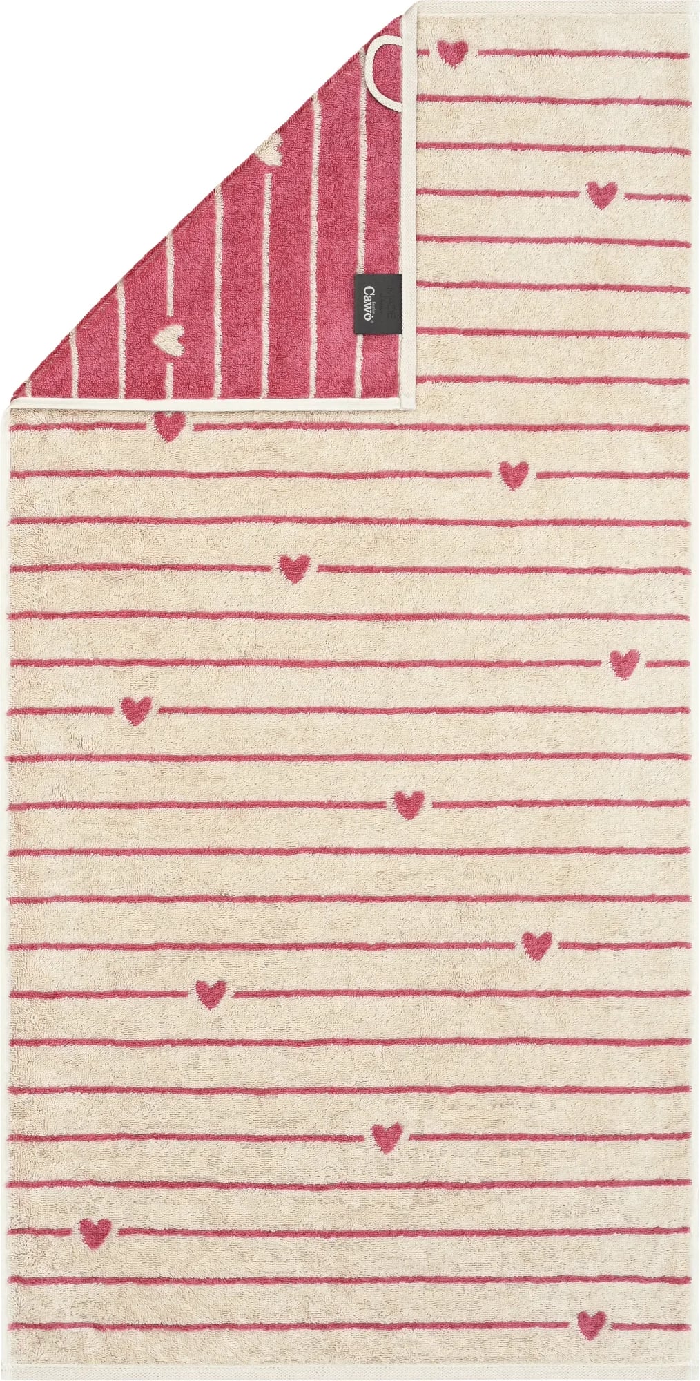 Ręcznik Lines&Hearts 70 x 140 cm różowy