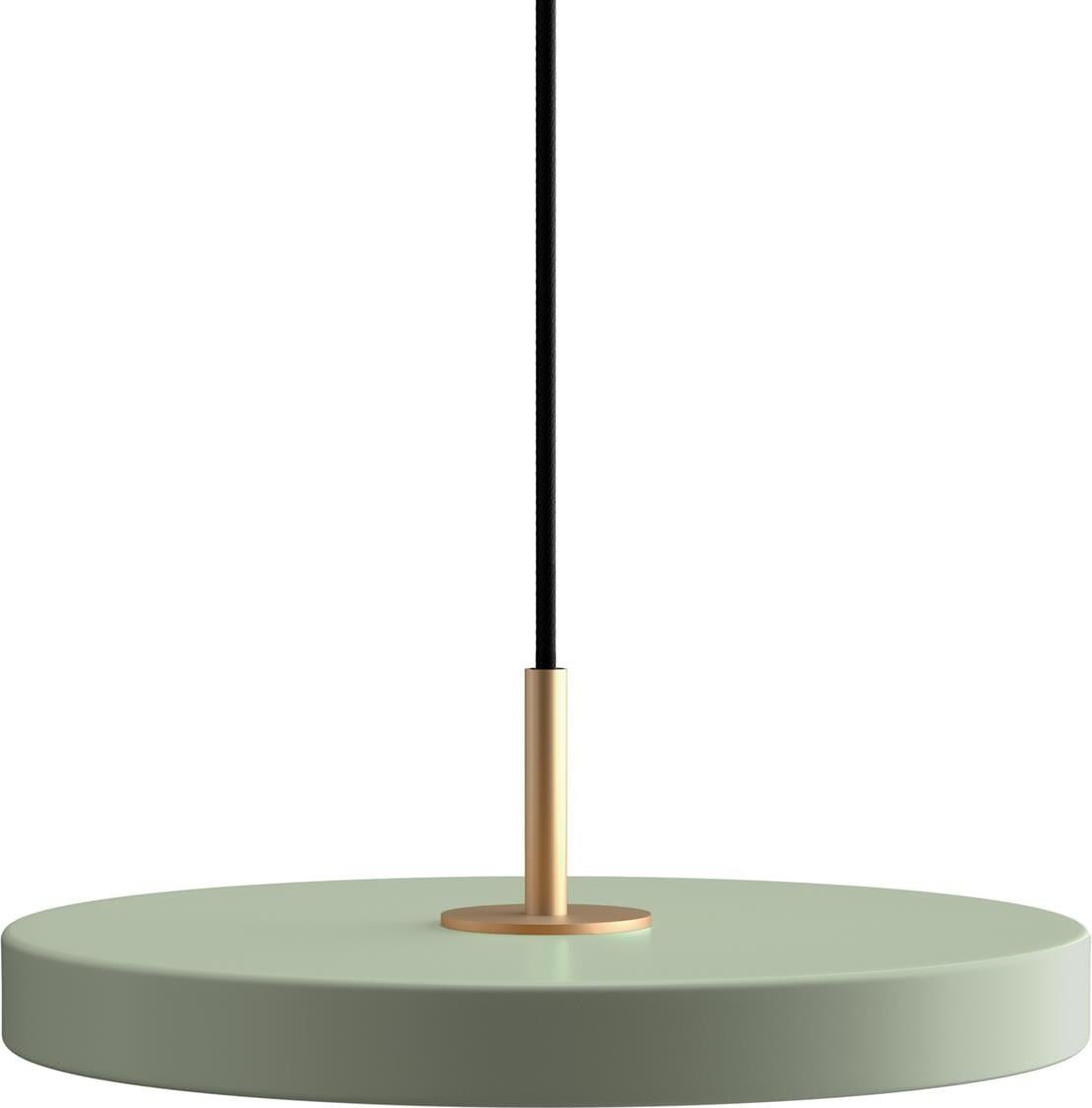 Lampa wisząca Asteria Mini oliwkowa ze złotym mocowaniem