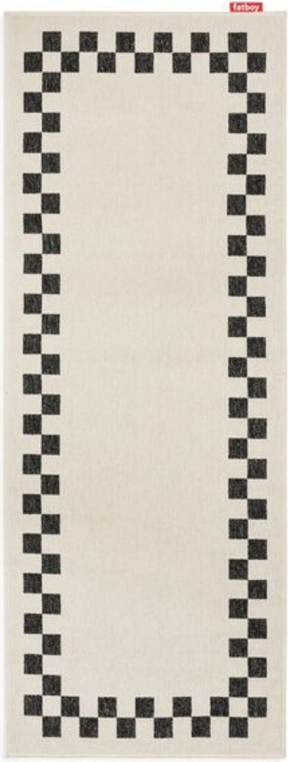 Dywan Catwalk Check Border 80 x 200 cm beżowo-antracytowy