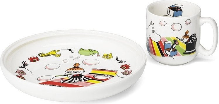 Talerz i kubek Arabia Finland Muminki Moomintroll w zestawie prezentowym