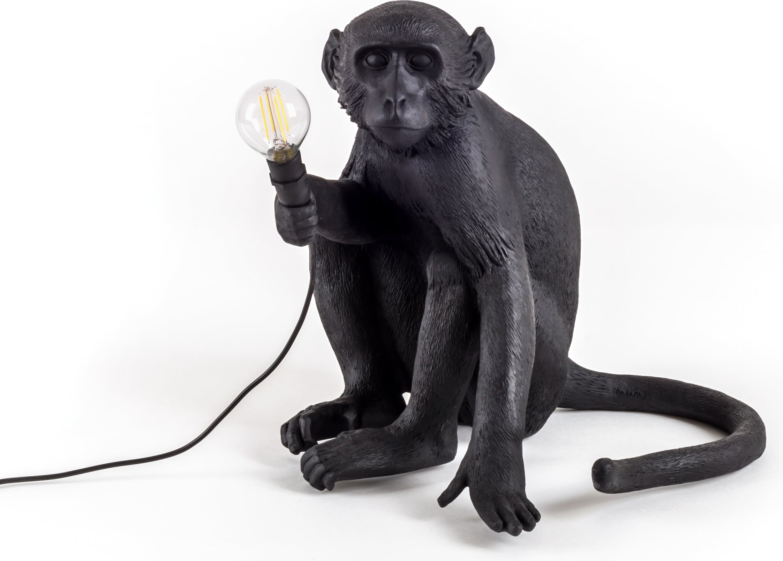 Lampa Monkey czarna stołowa siedząca